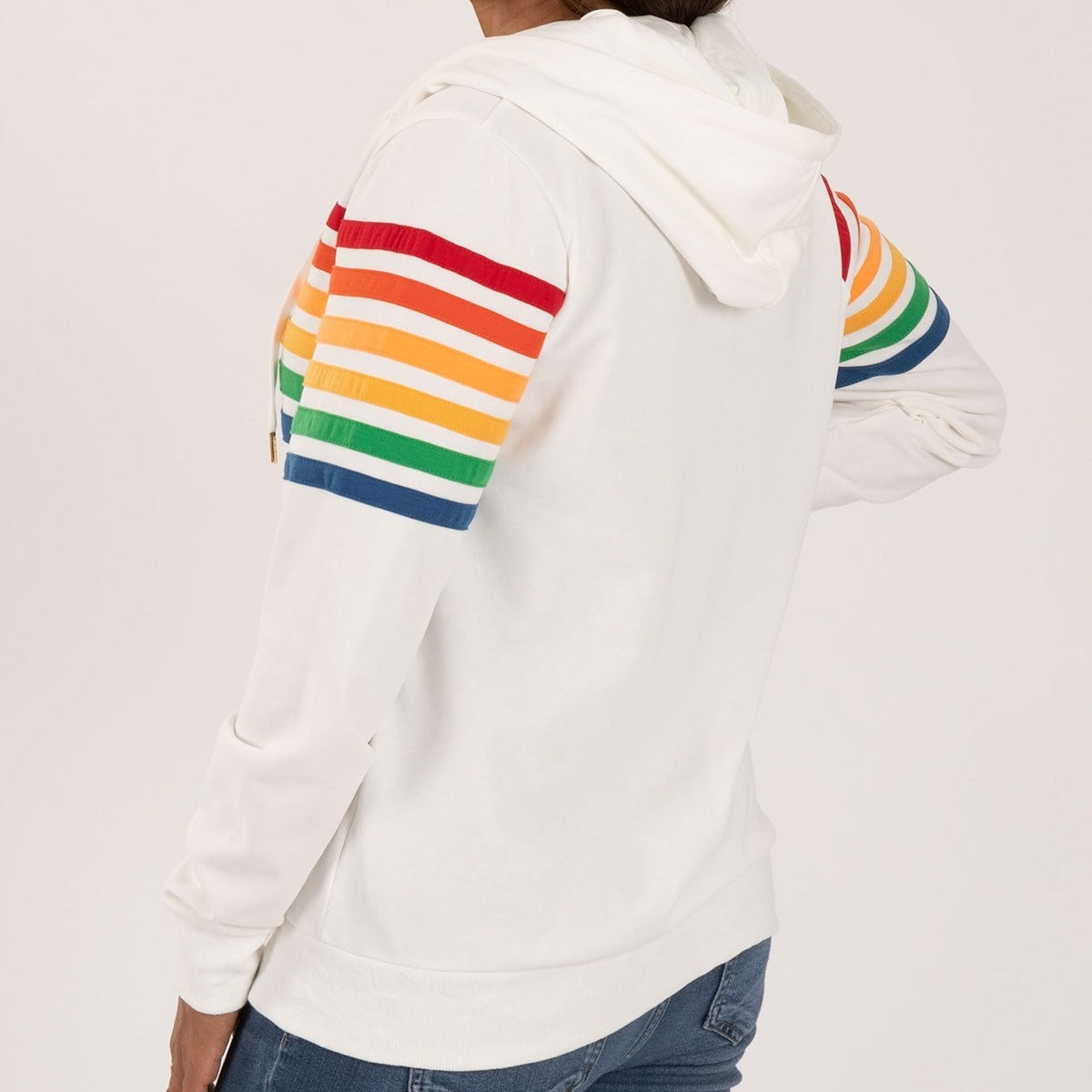 Retro Stripe Zip Up Hoodie