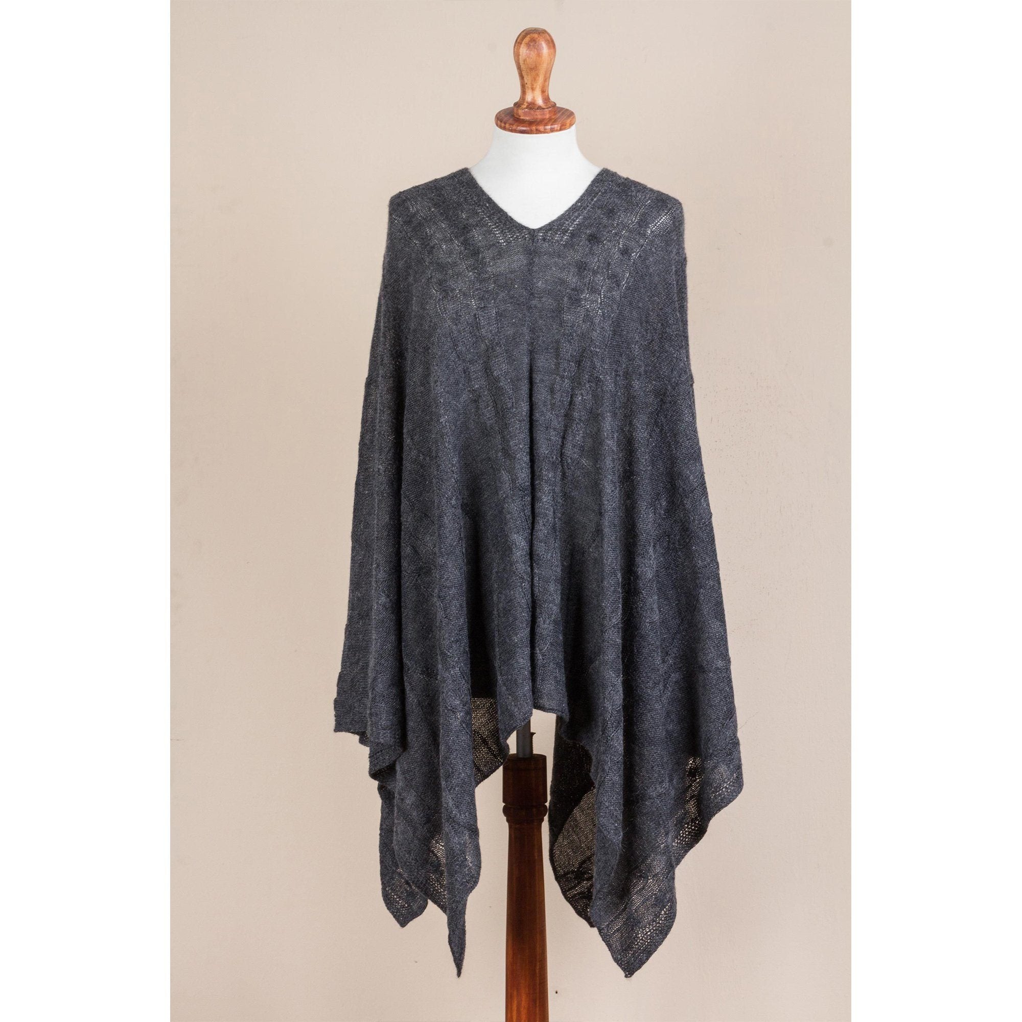 Lightweight Grey Peruvian Poncho