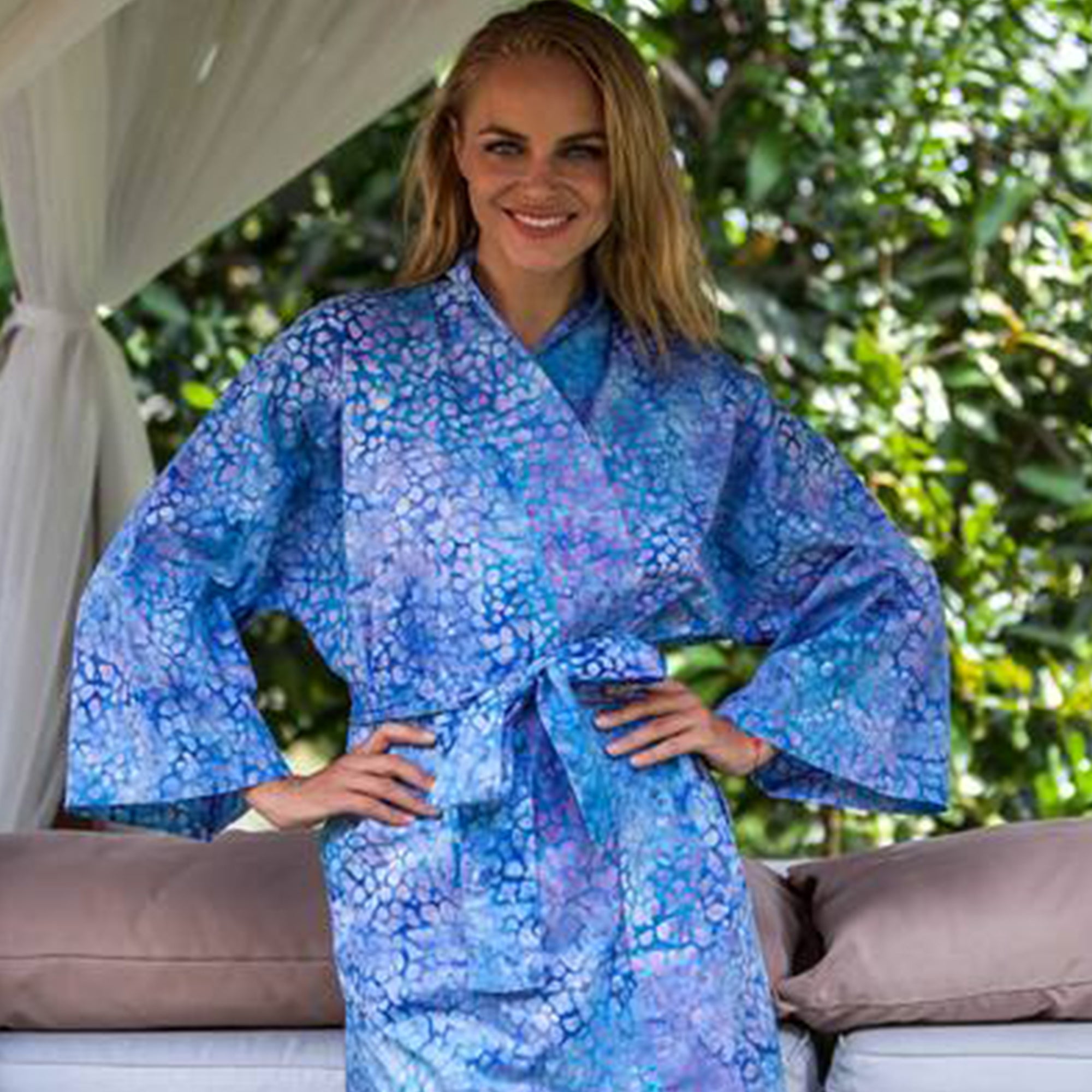 Multicolor Batik Cotton Robe