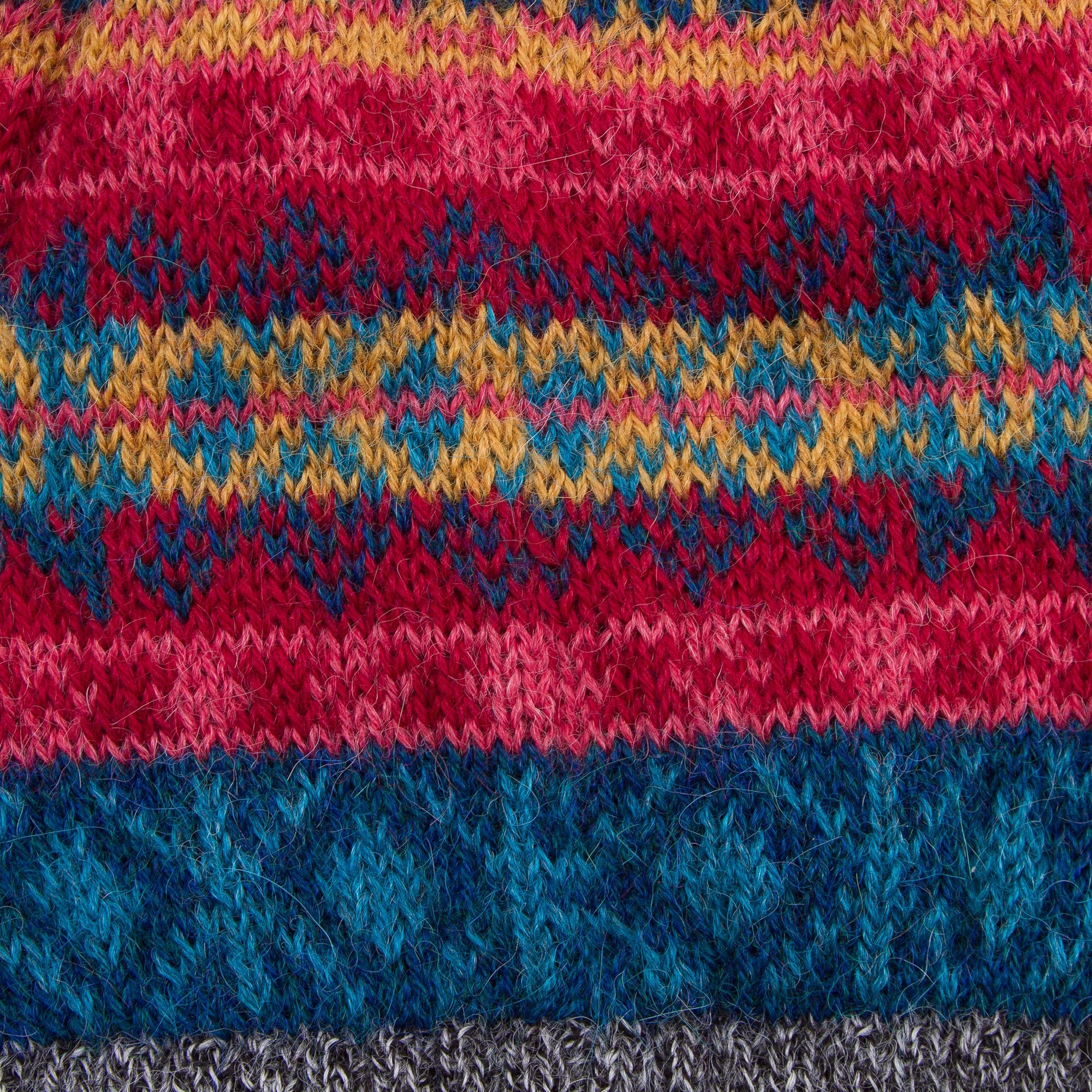 Multicolored Inca Multicolored Knit 100% Alpaca Hat from Peru