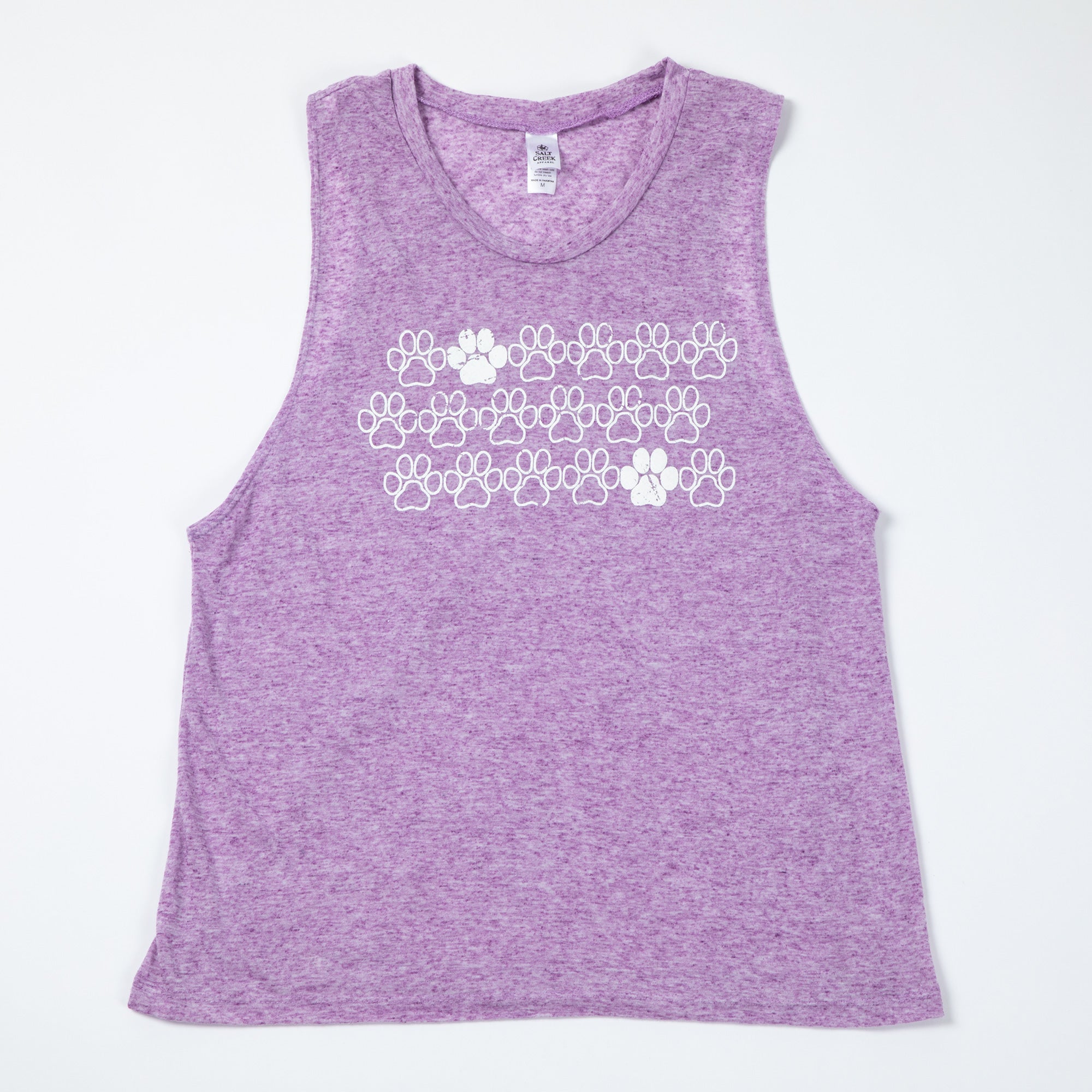 Purple Paw Heathered Tank Top