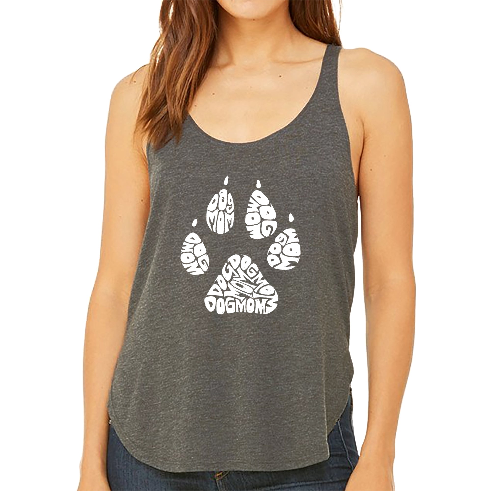 Dog Mom  - Women's Premium Word Art Flowy Tank Top