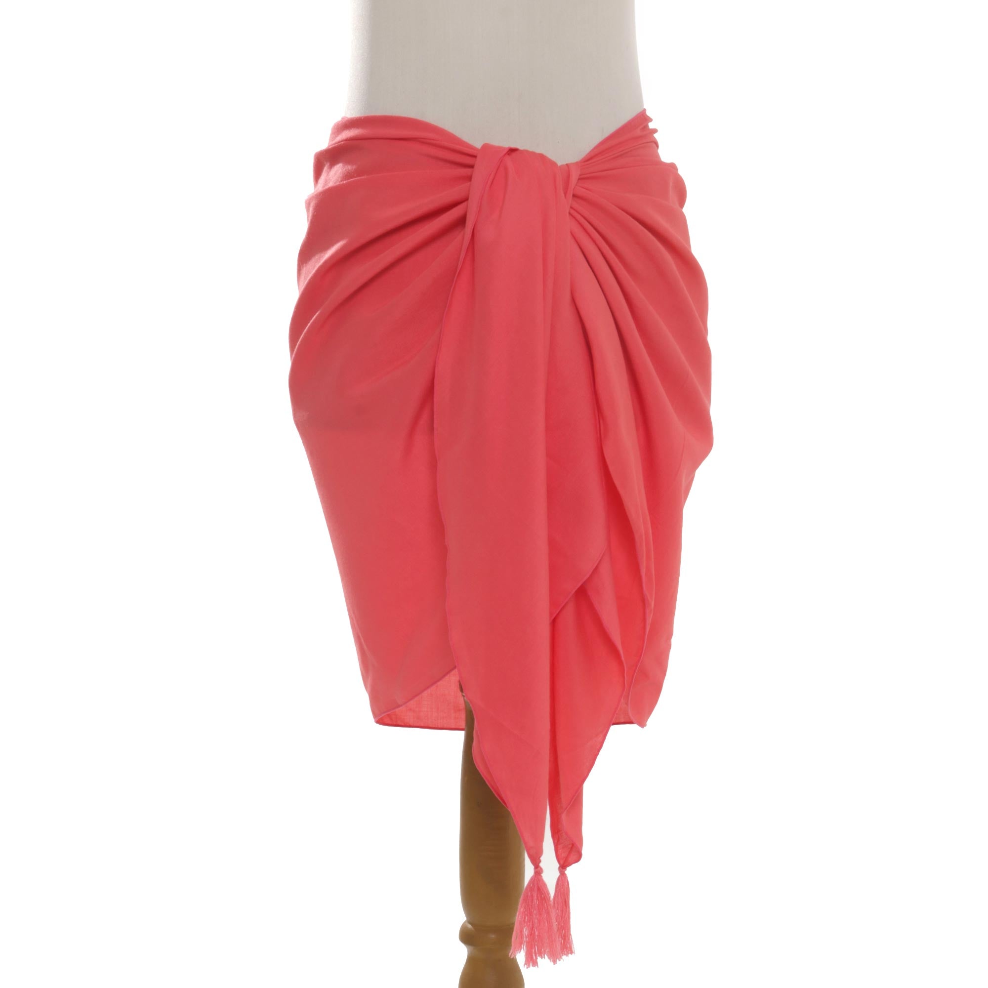 Paradise Breeze in Strawberry Handmade Pink 100% Rayon Short Sarong from Indonesia