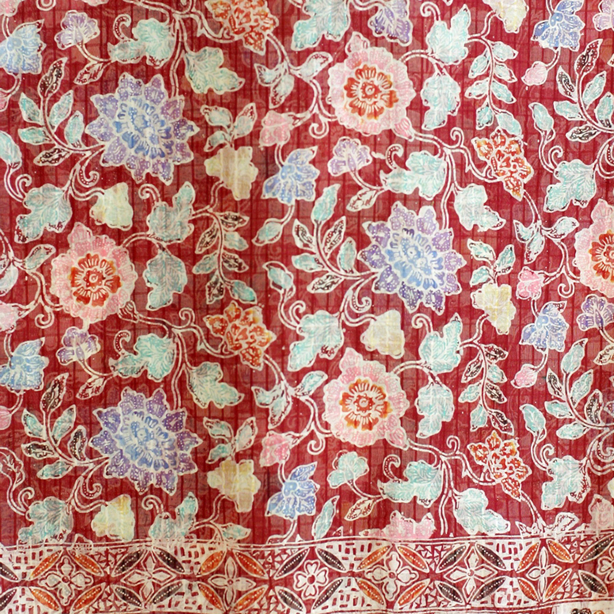 Floral Silk Batik Shawl