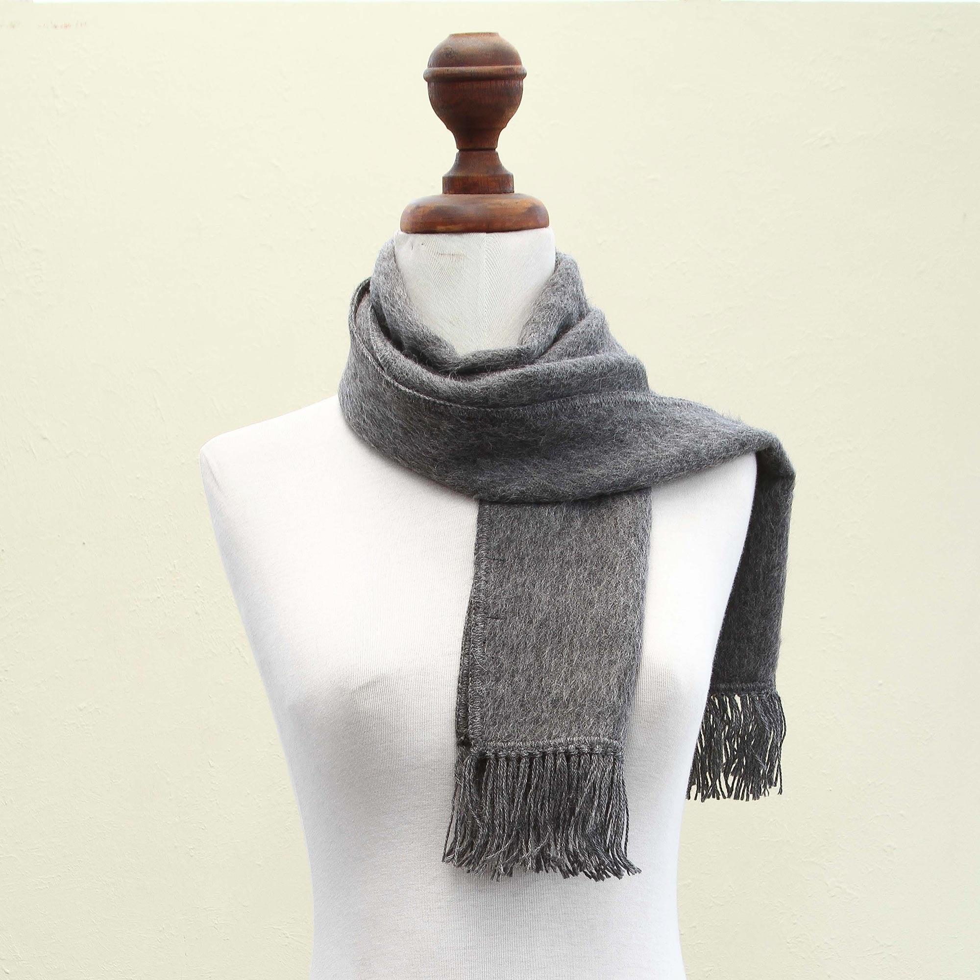 Gray Gift of Warmth Alpaca Blend Scarf