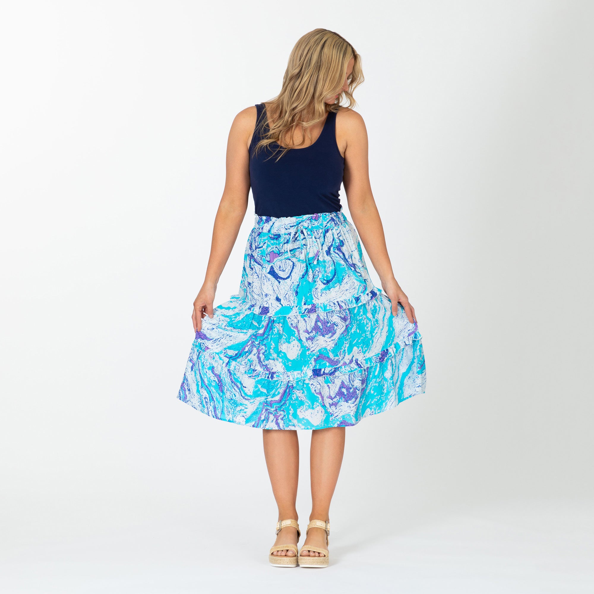 Swirl Dye Ruffle Separates