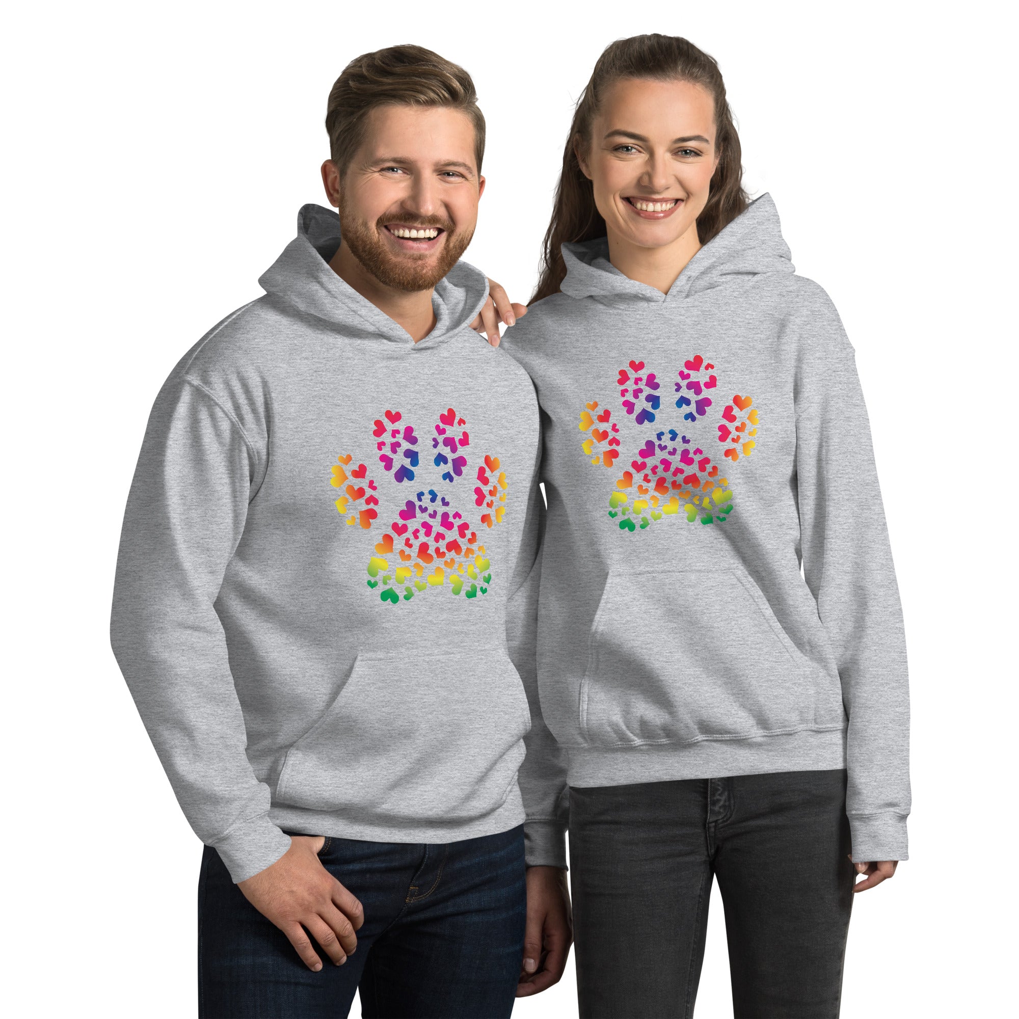 Paw of Hearts Rainbow Hoodie