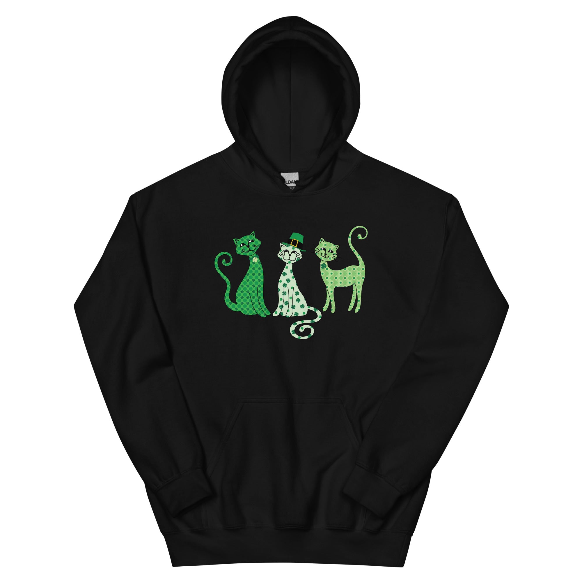 Whimsy St. Patrick's Day Cats Hoodie