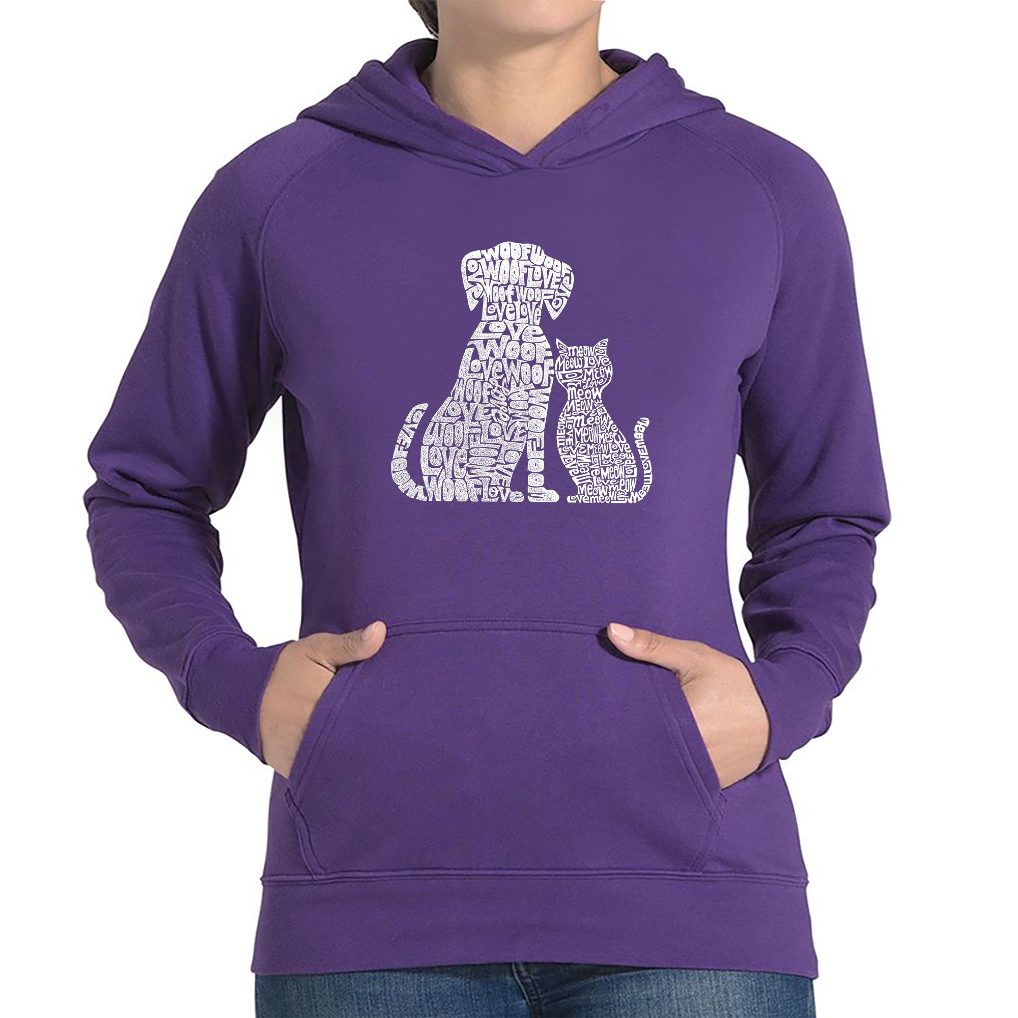 Dogs and Cats  - Women's Word Art Hooded Sweatshirt