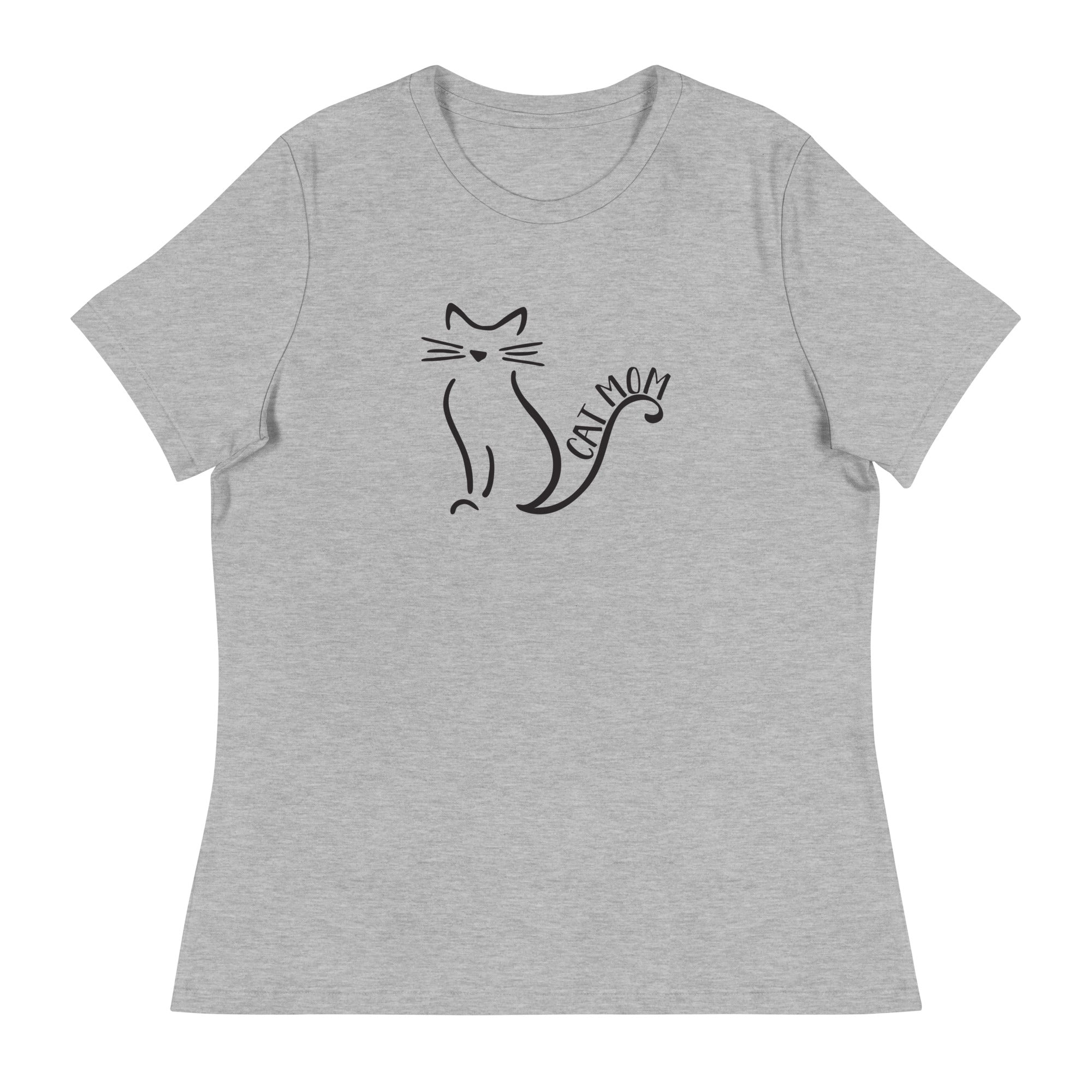 Cat Mom Outlined Women's Relaxed T-Shirt