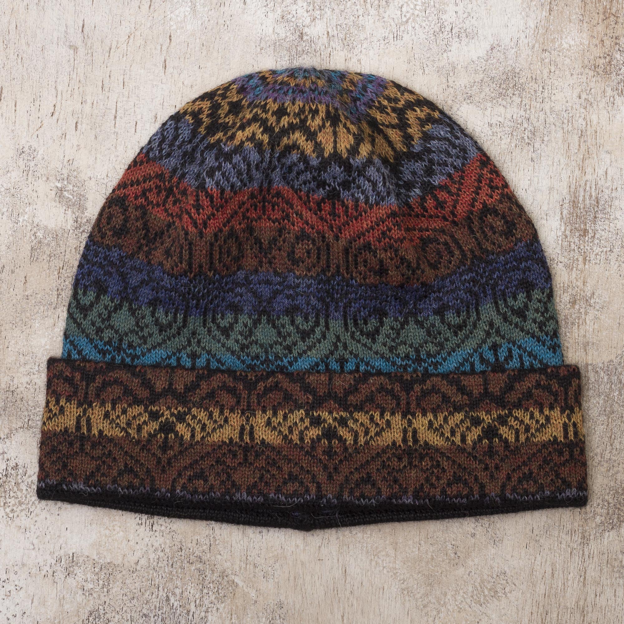 Earth and Sky Women's Alpaca Knit Hat in Multicolor