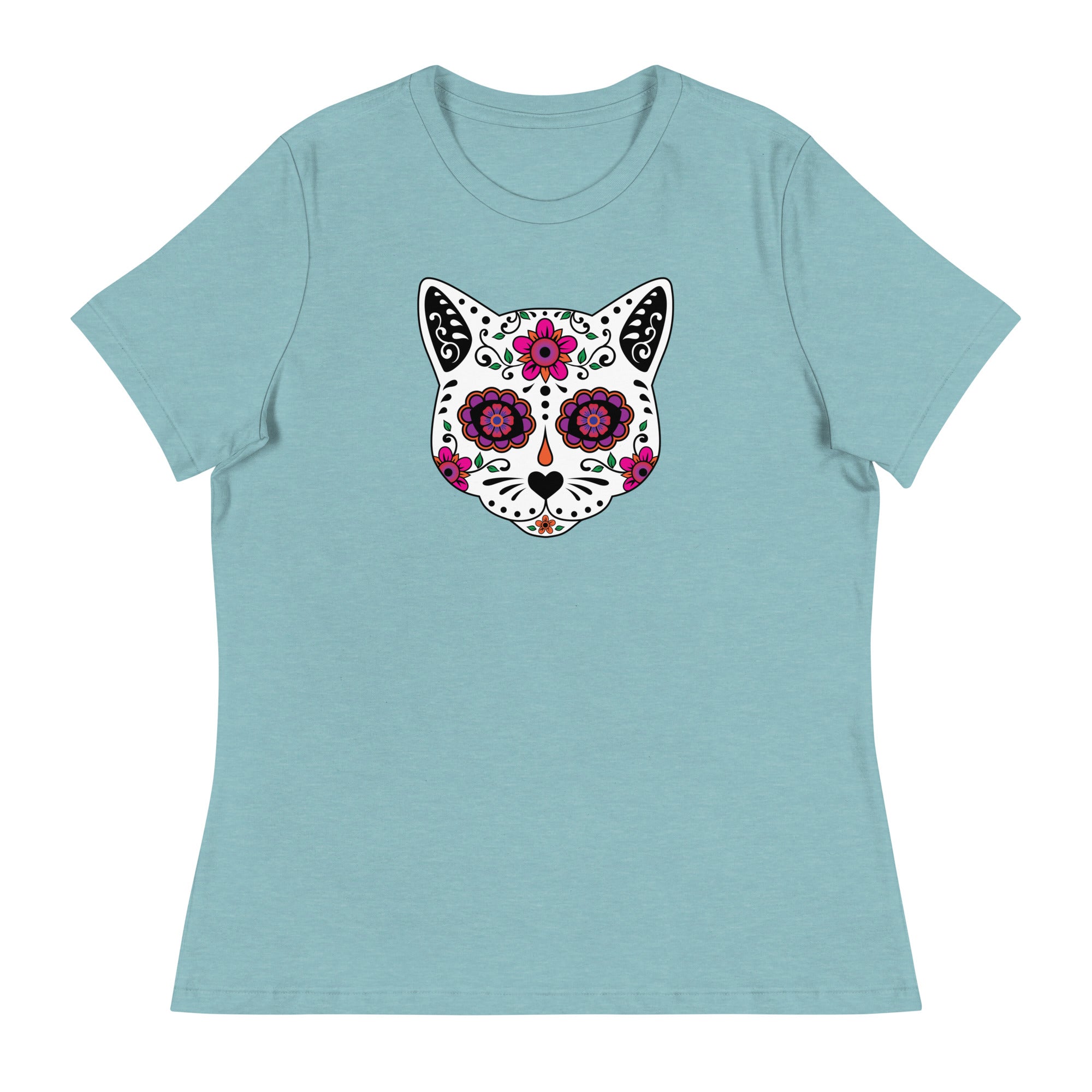 Sugar Skull Cat Women's Relaxed T-Shirt