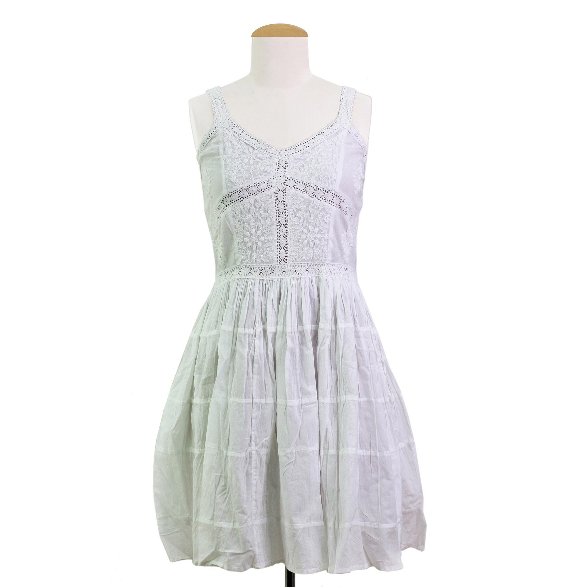 Snow White Blossoms Cotton Dress