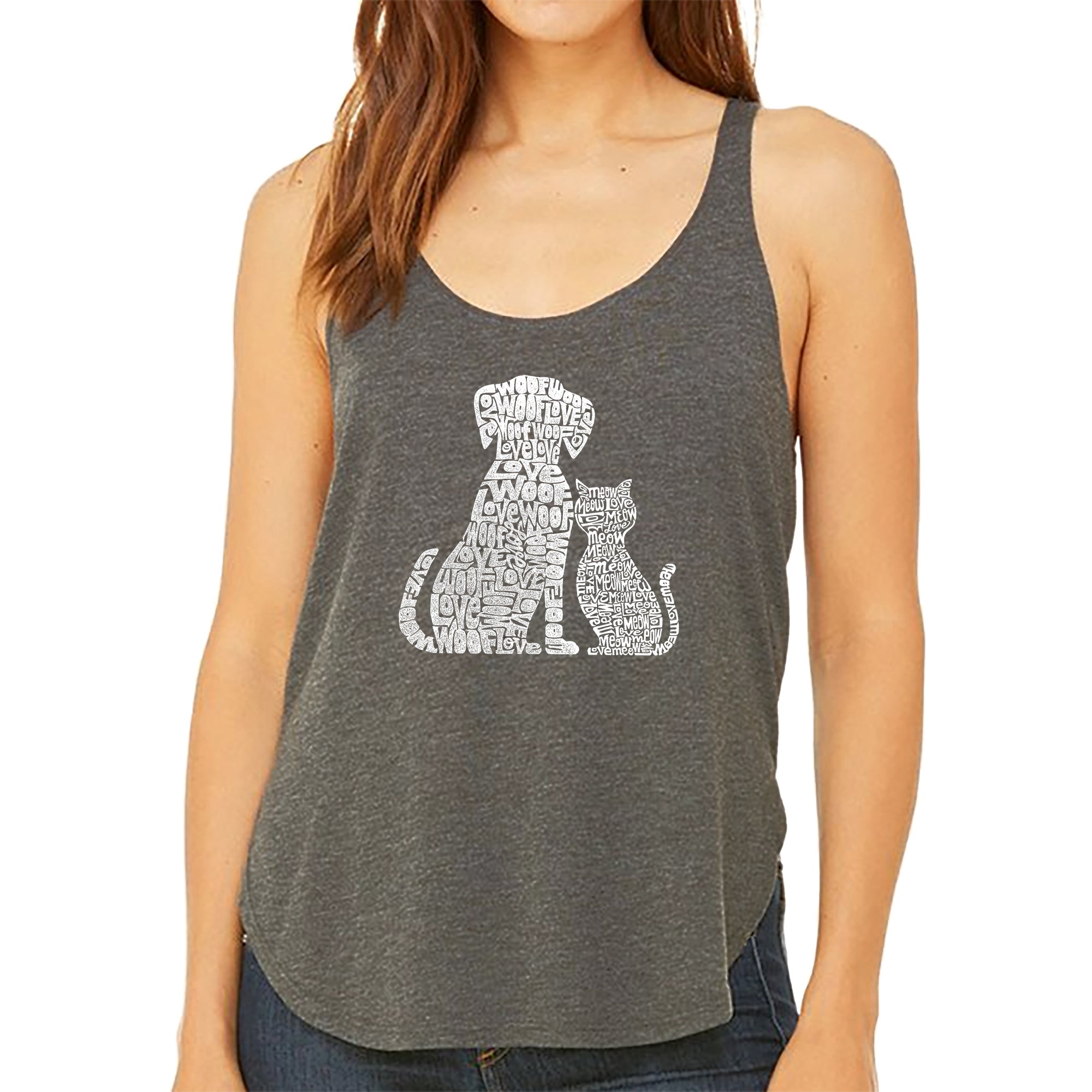 Dogs and Cats  - Women's Premium Word Art Flowy Tank Top