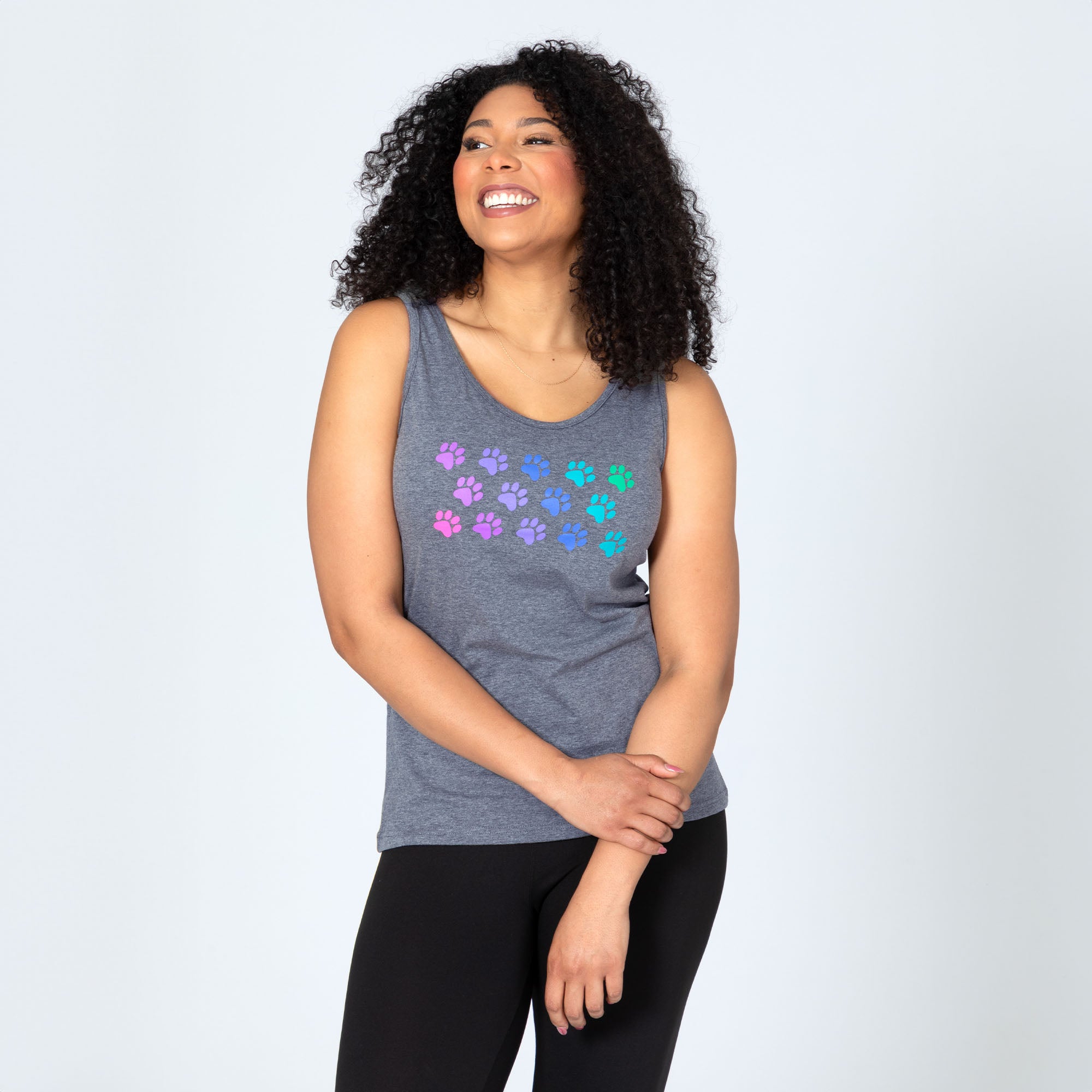 Rainbow Paw Print Tank Top