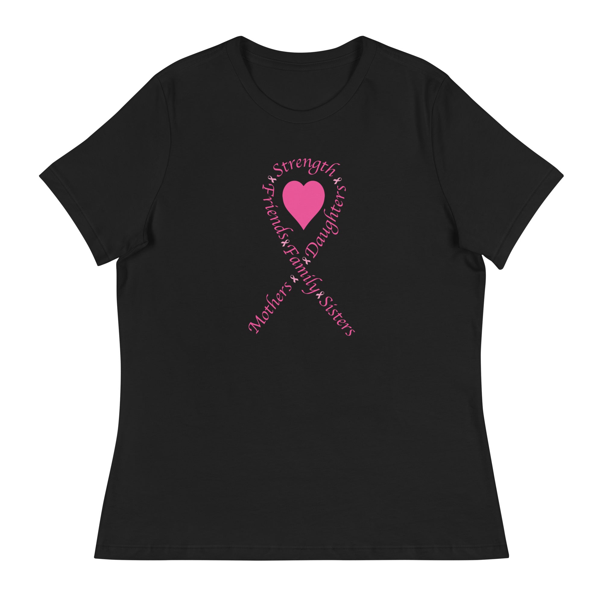 Pink Heart Ribbon Women's Relaxed T-Shirt