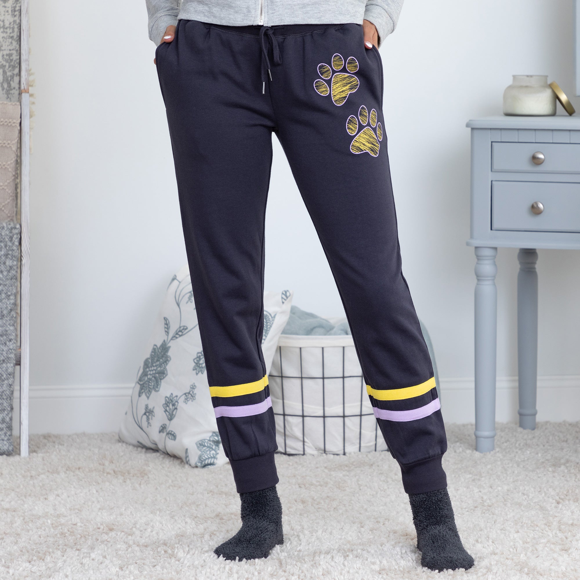 Paw Print Athletic Stripe Sweatpants