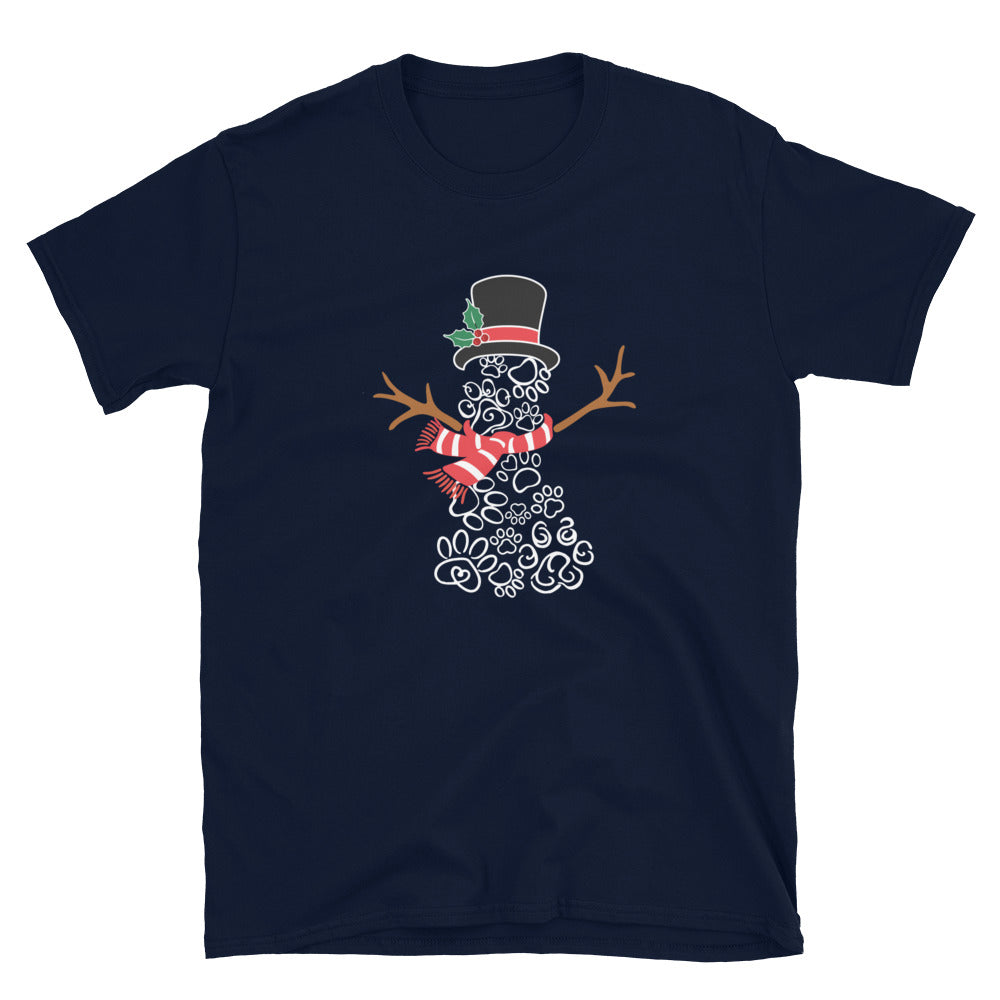 Snowman of Paw Prints T-Shirt