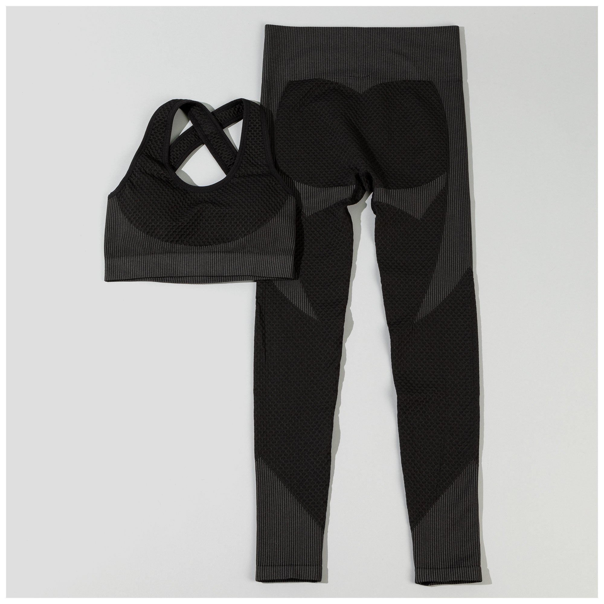 Textured Leggings & Sports Bra Activewear Set