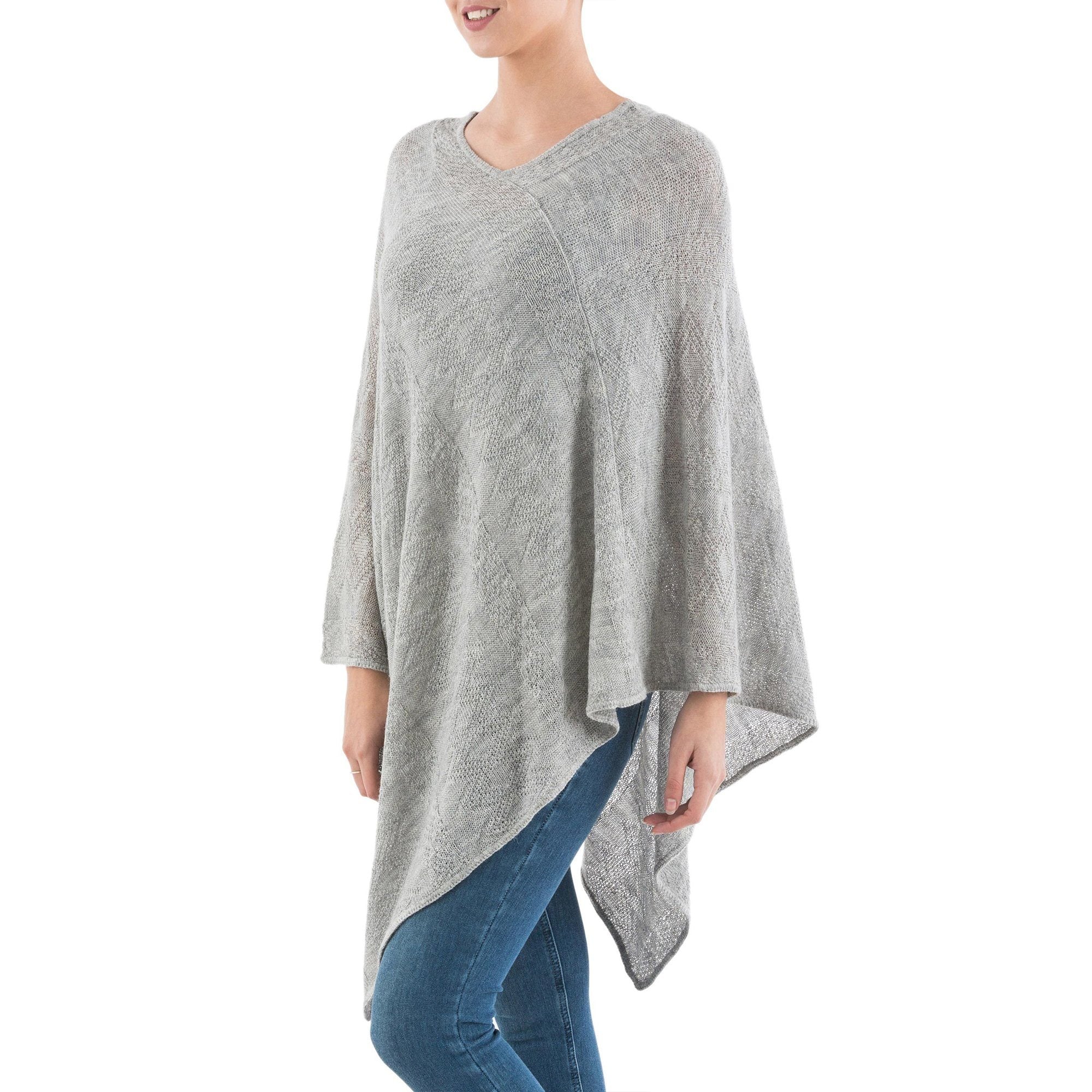 Grey Tulip Petal Poncho