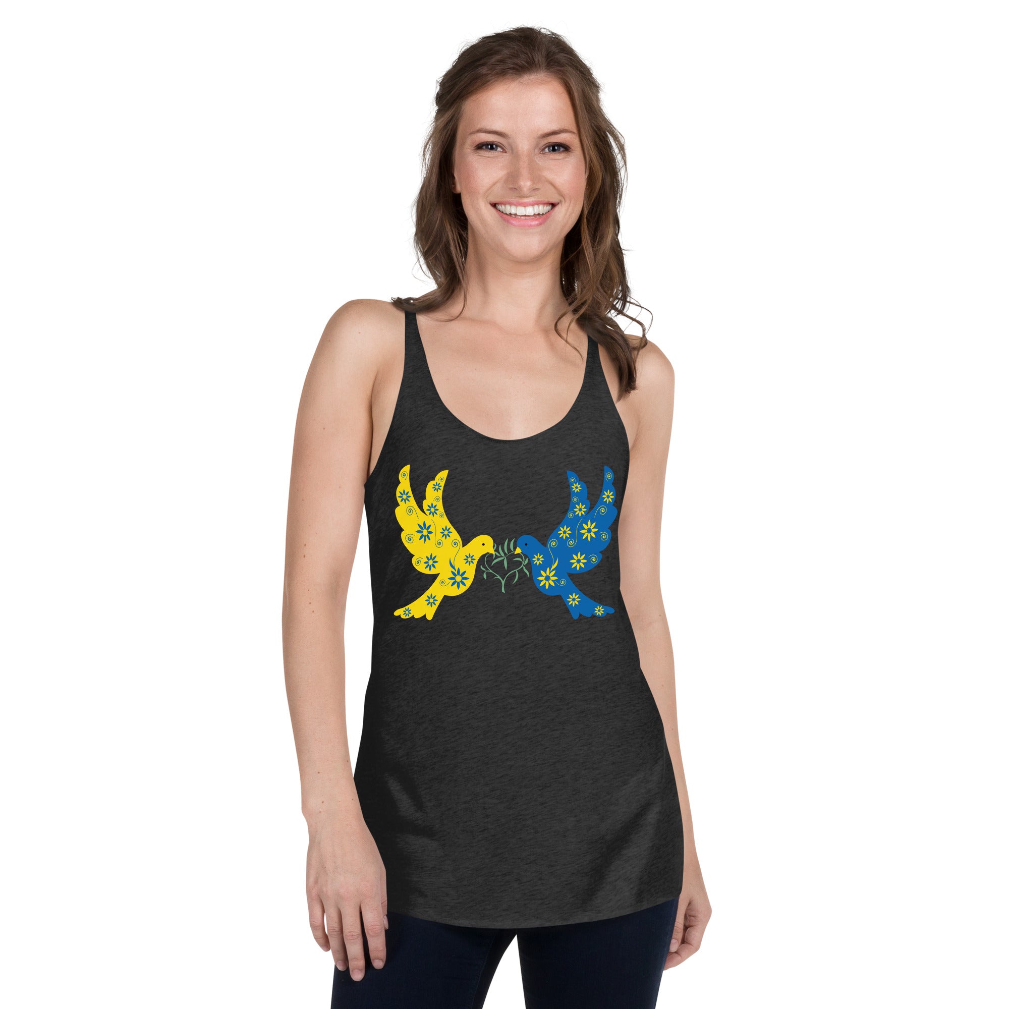 Ukrainian Doves of Peace Women's Racerback Tank