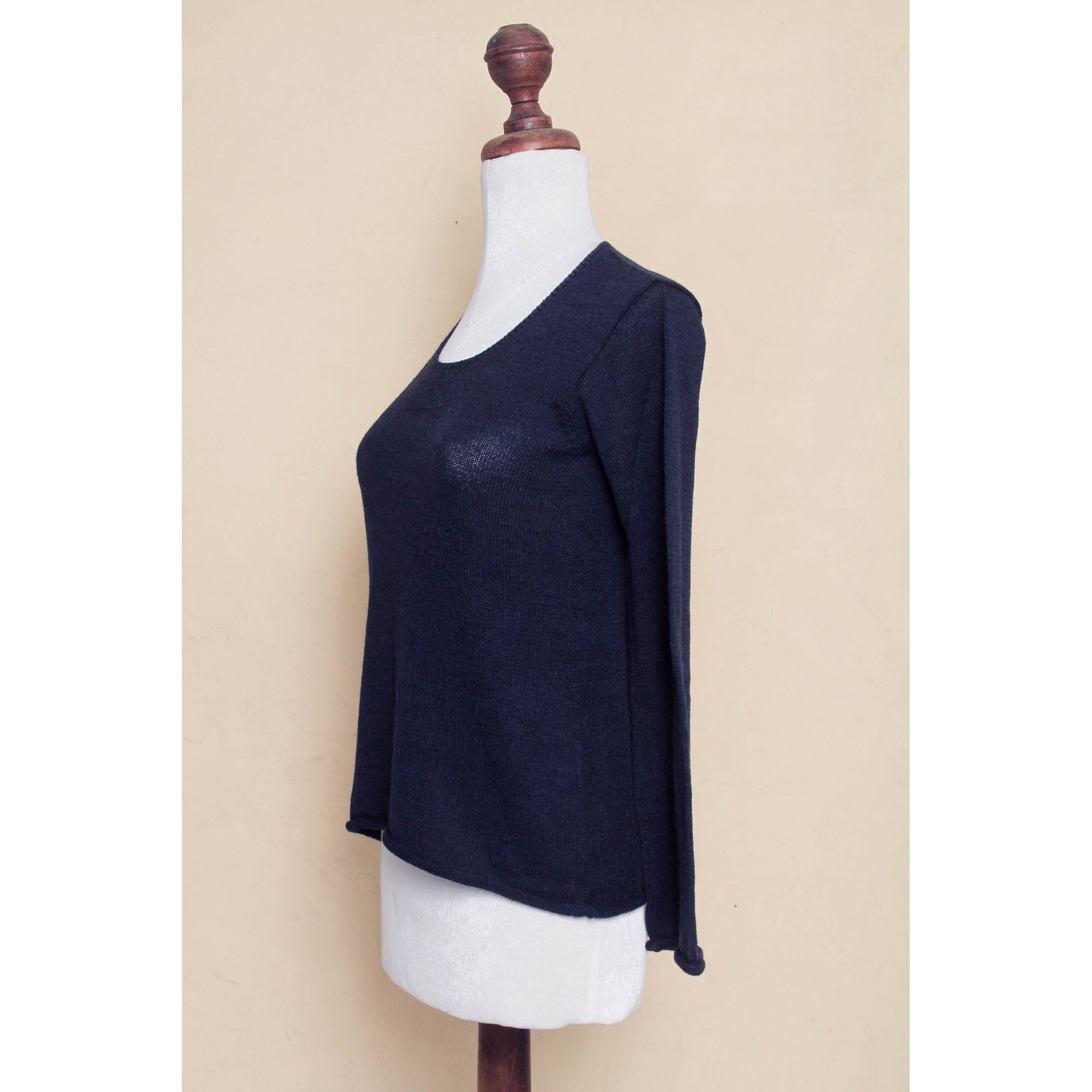 Navy Blue Charisma Alpaca Blend Sweater