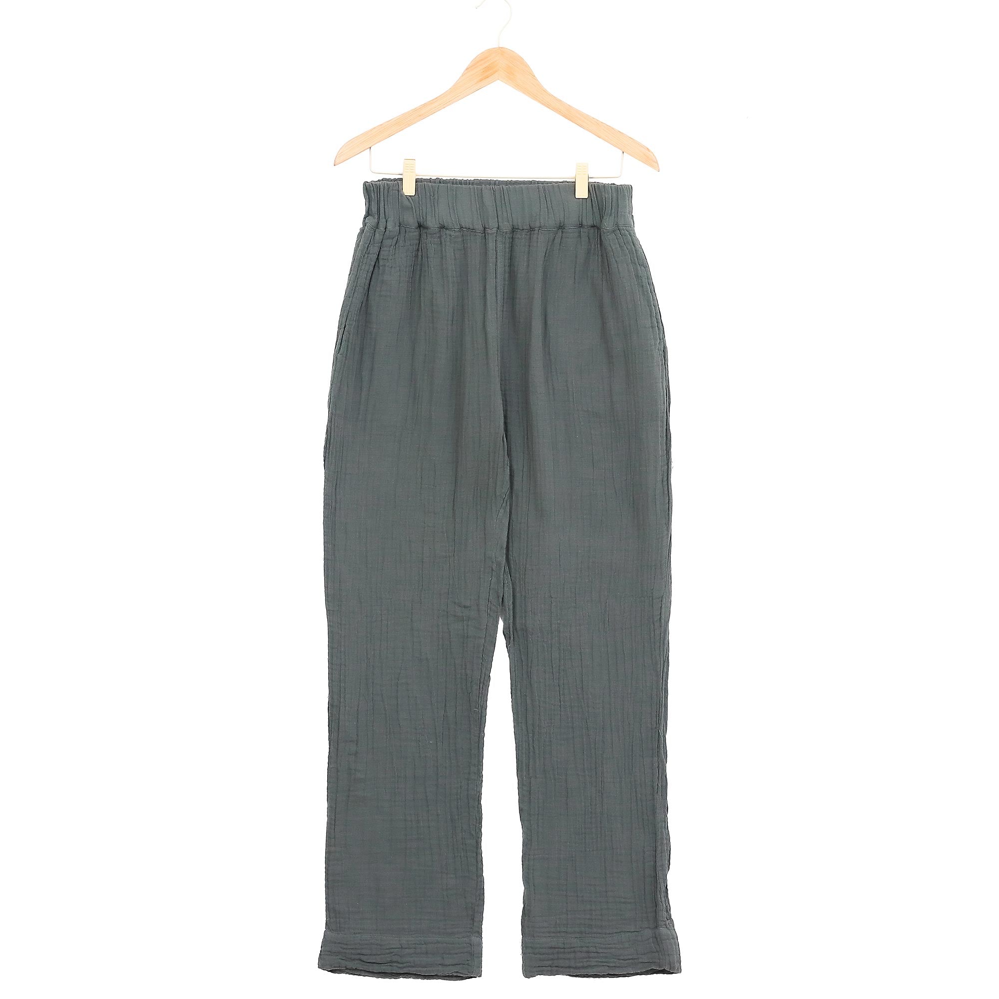 Cool Classic in Grey Hand Made Double Gauze Cotton Pants