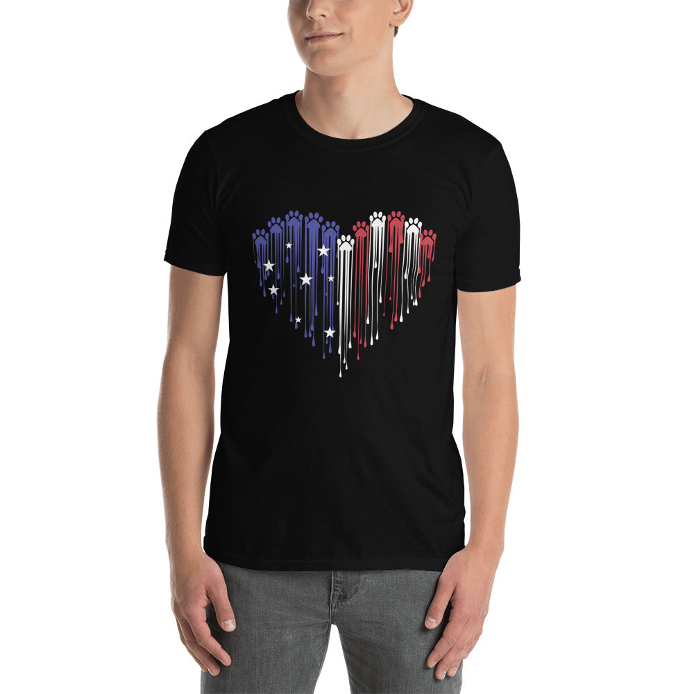 Painted Paws American Heart Flag T-Shirt