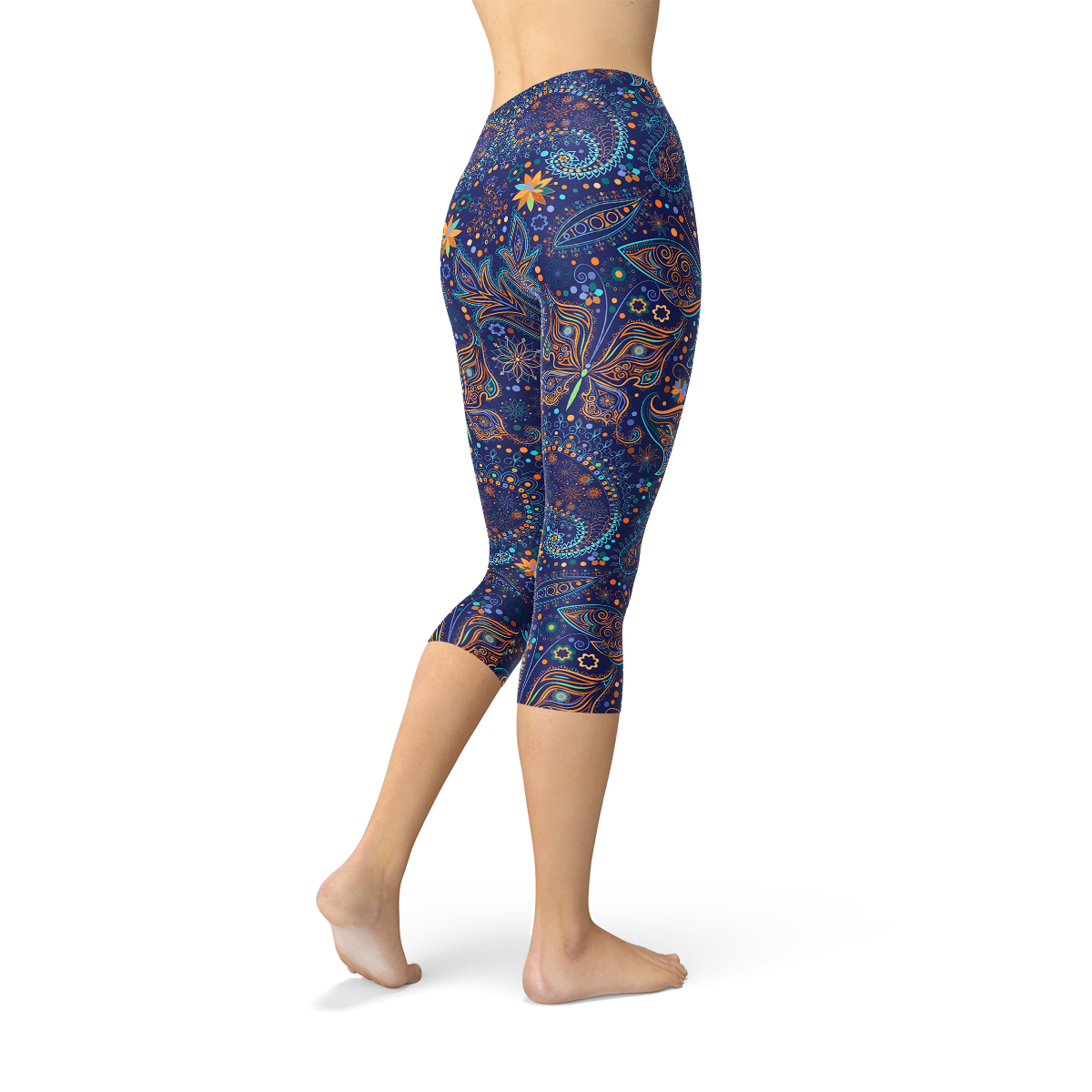 Paisley Butterfly Women's Capri Leggings