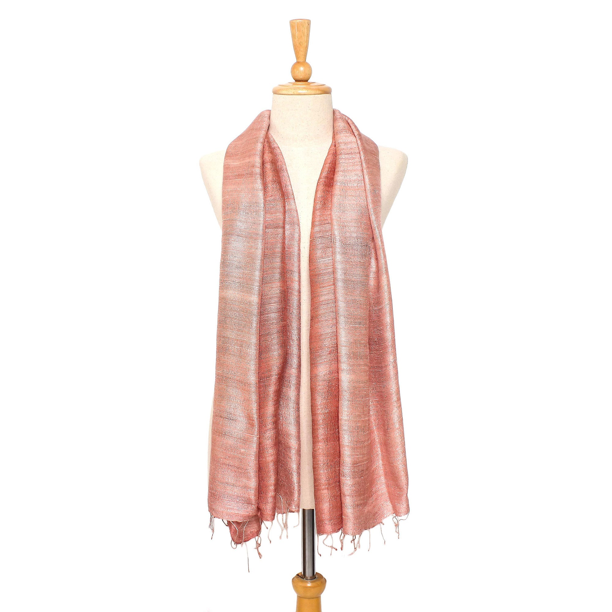 Bold Rose Pink Silk Shawl