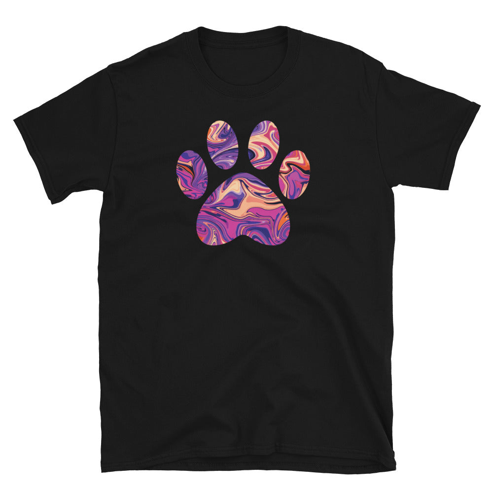 Purple Swirl Marbled Paw T-Shirt