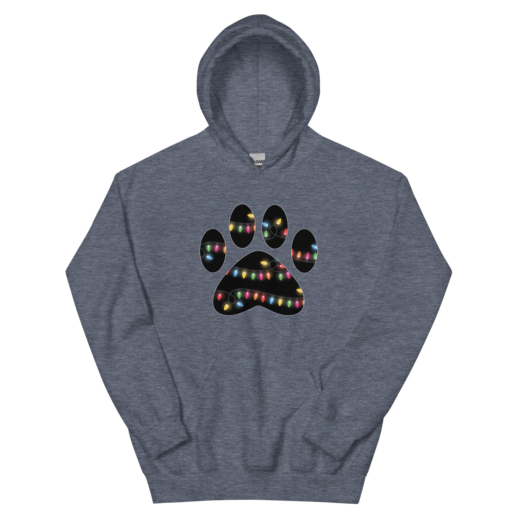 Christmas Lights Paw Print Hoodie