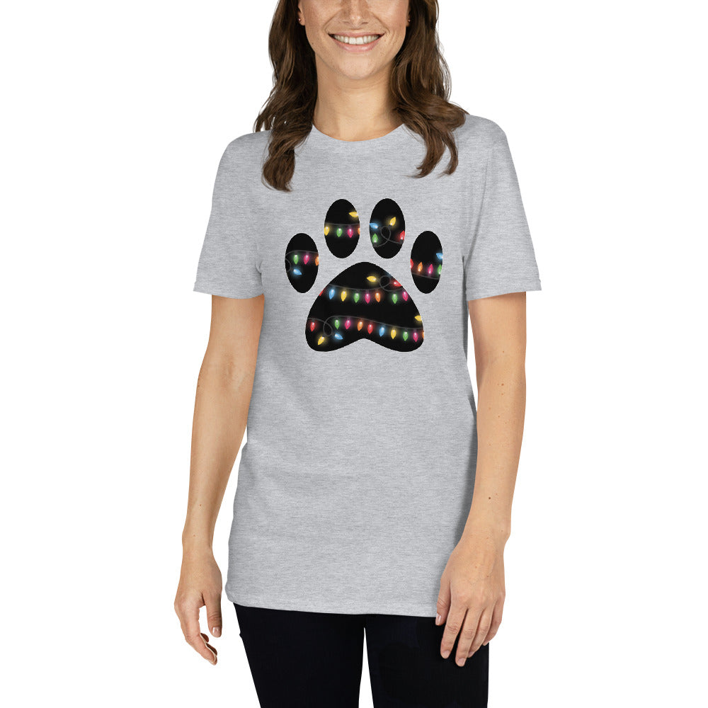 Christmas Lights Paw Print T-Shirt