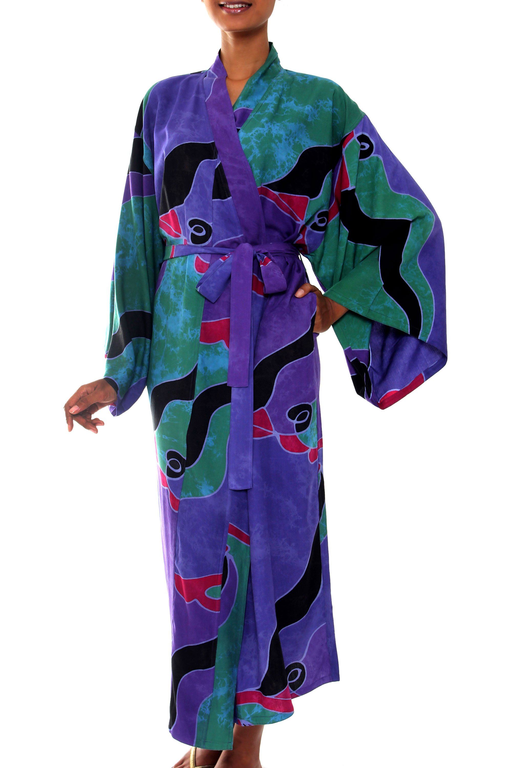 Handpainted Batik Long Robe