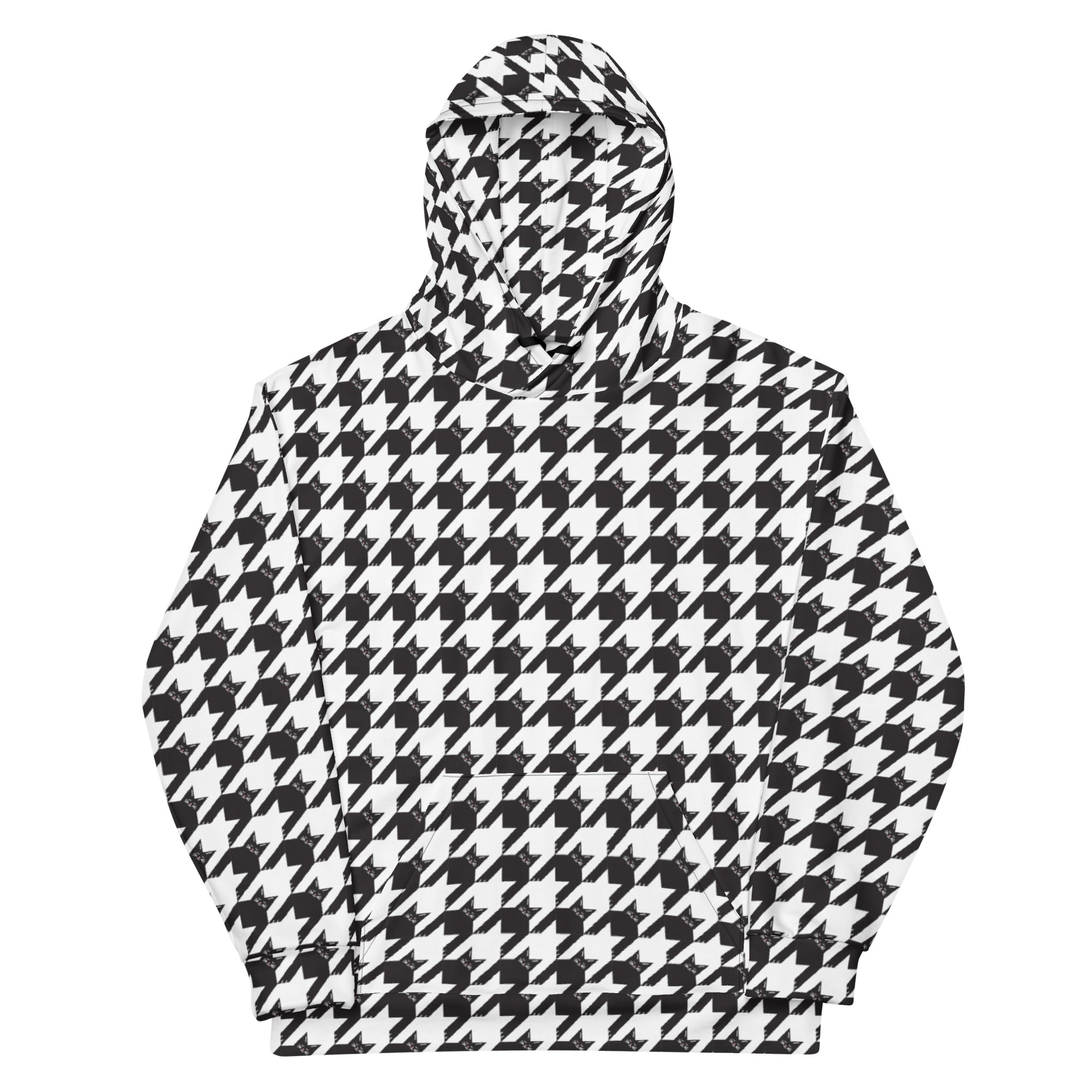 Black Cat Houndstooth Hoodie