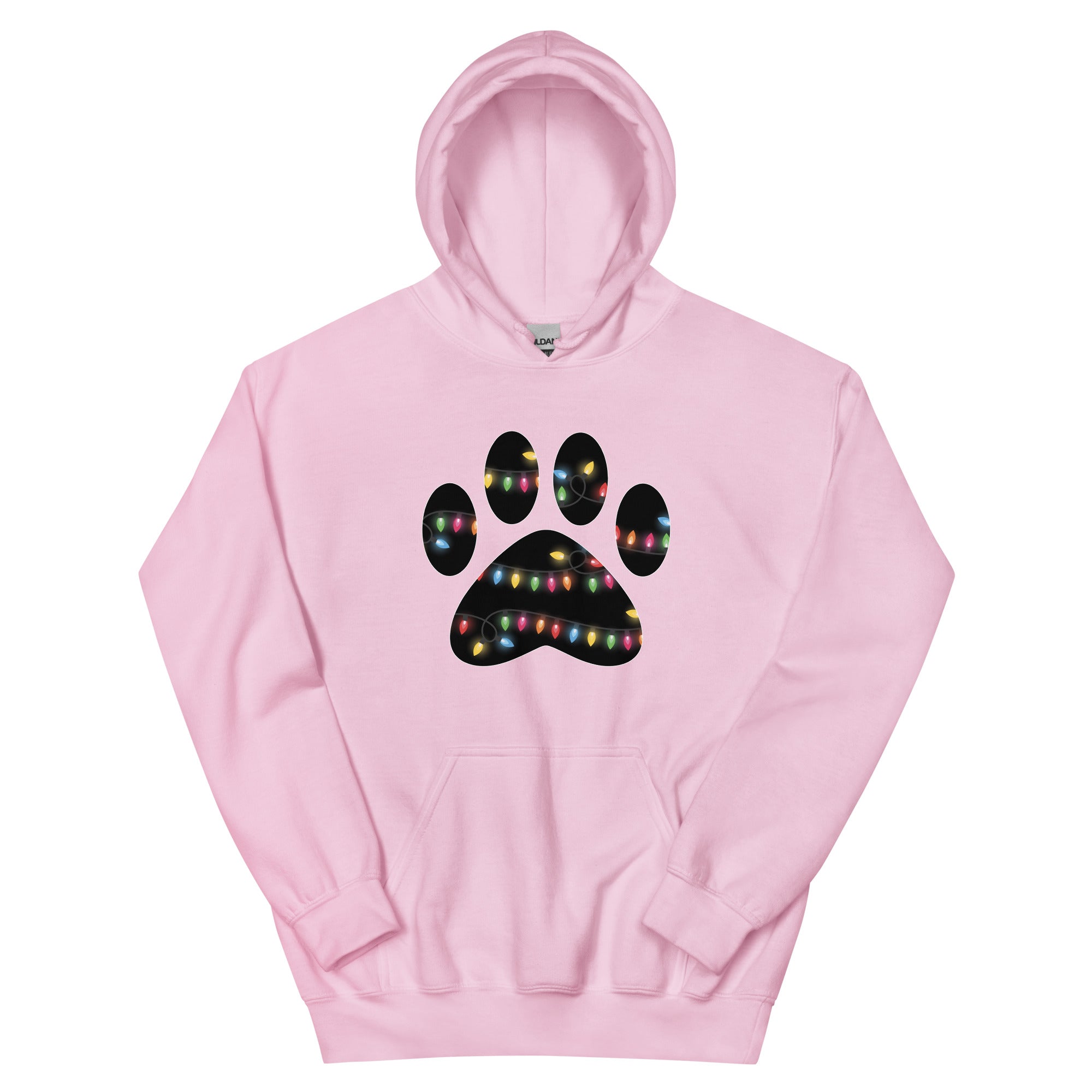 Christmas Lights Paw Print Hoodie