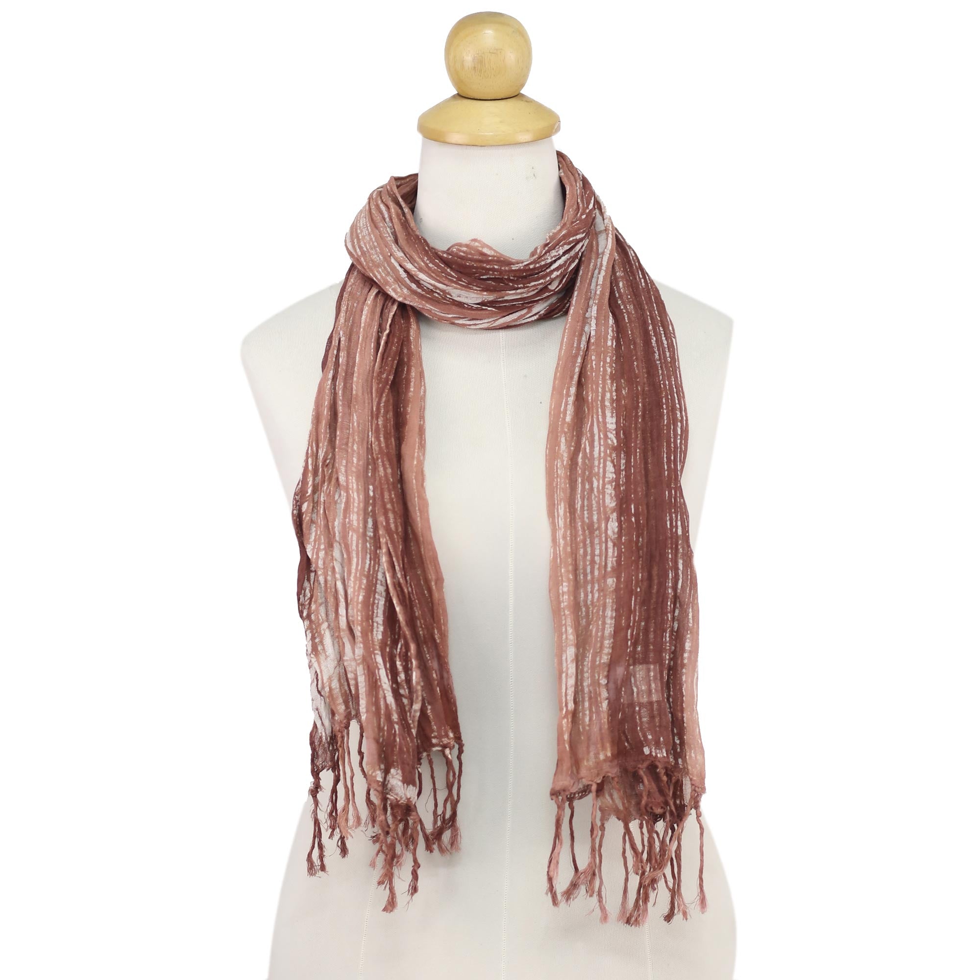 Speckled Field in Rosewood Batik Tie-Dyed Cotton Scarf in Rosewood from Thailand