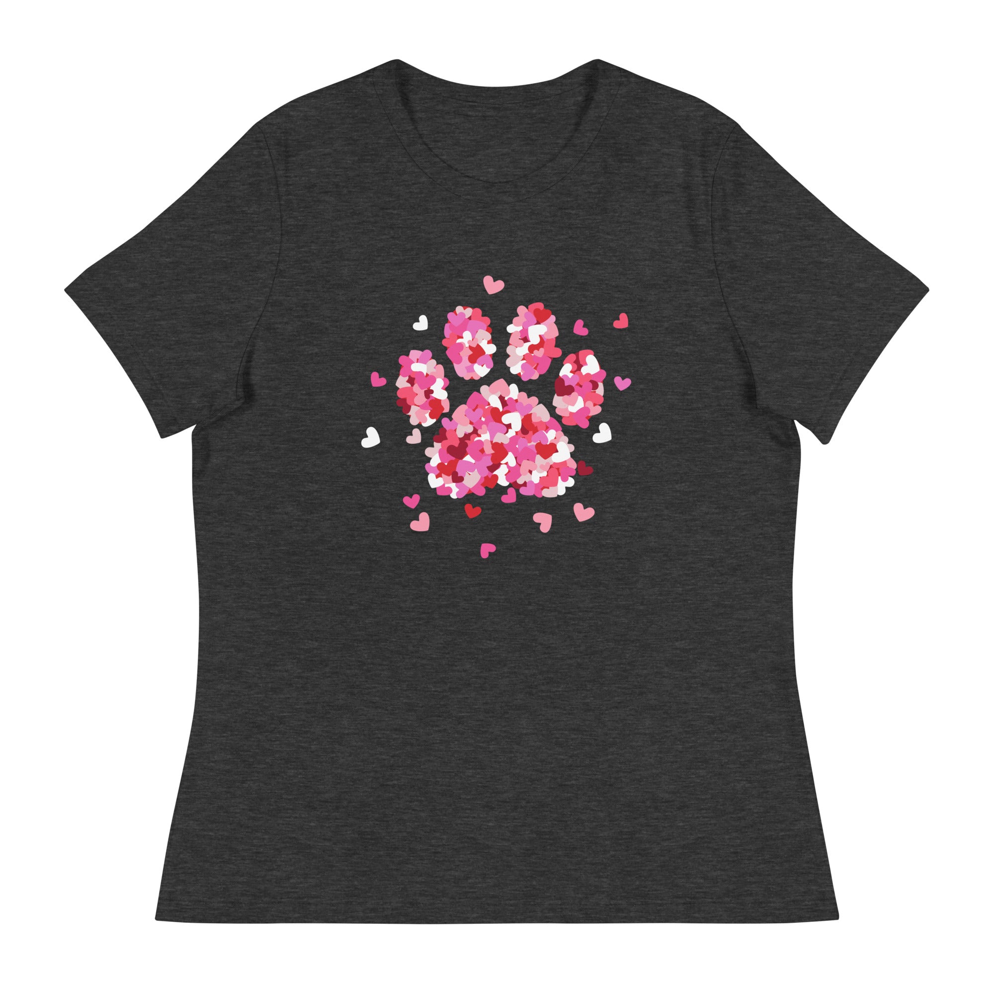 Pink Paw Print of Hearts Women's Relaxed T-Shirt