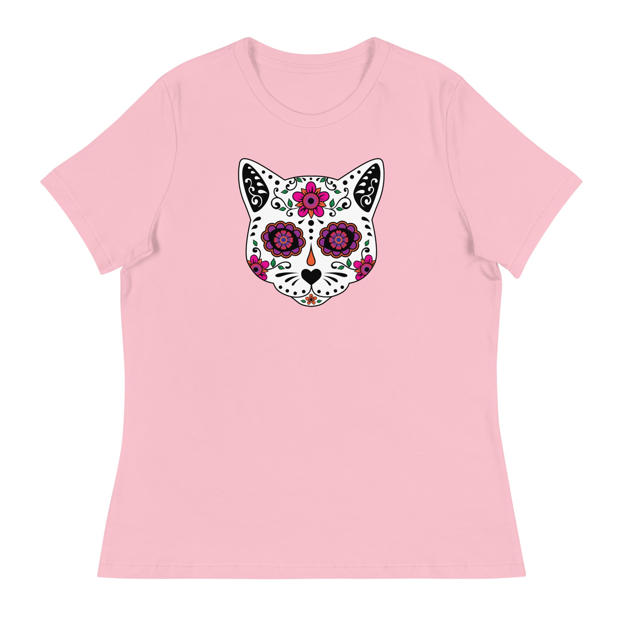 Sugar Skull Cat Women's Relaxed T-Shirt