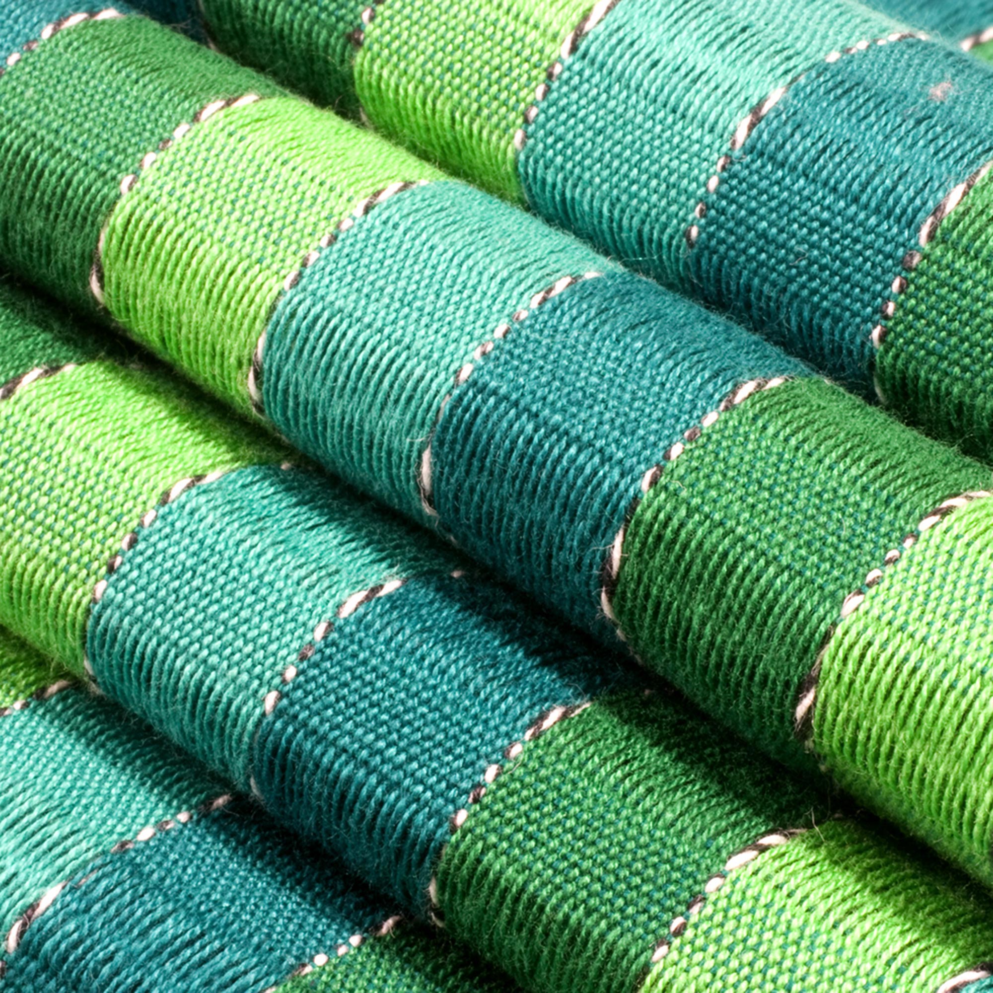 Jade Fields Green Cotton Scarf Woven By Hand