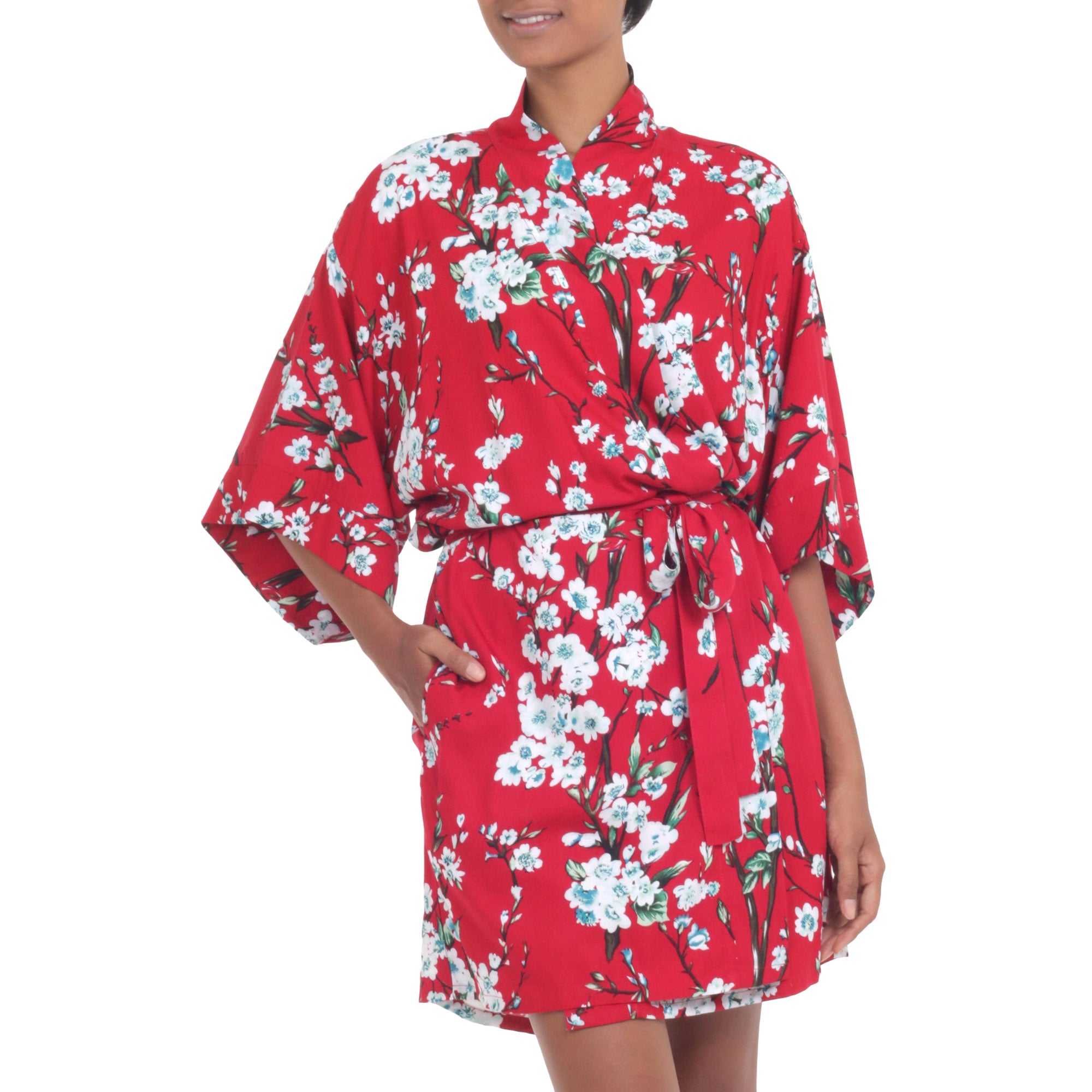 Holy Jasmine Red and White Floral Robe