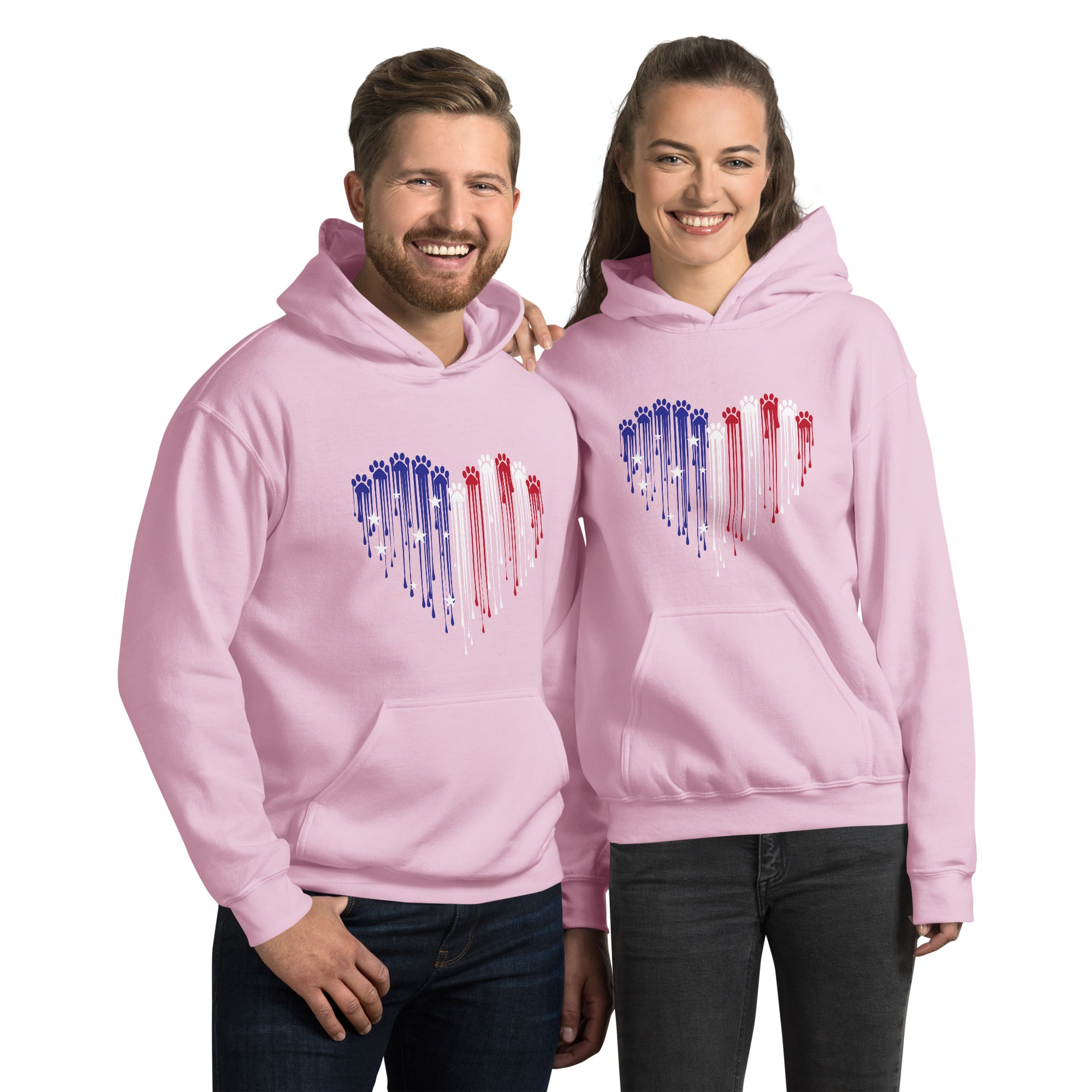 Painted Paws American Heart Flag Hoodie