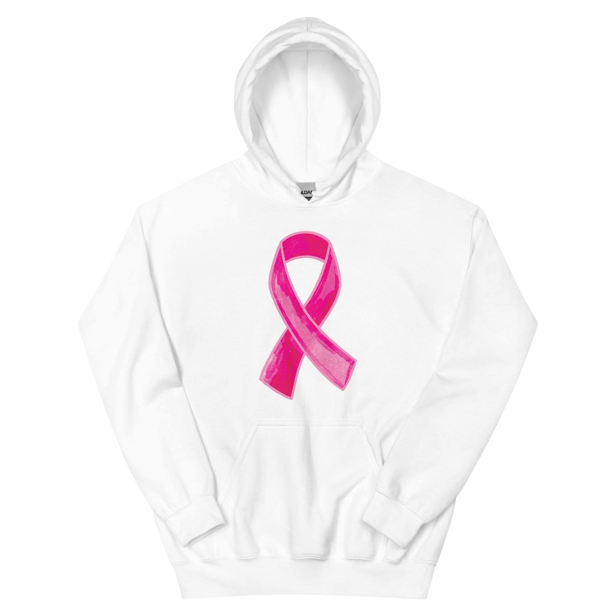 Watercolor Pink Ribbon Hoodie