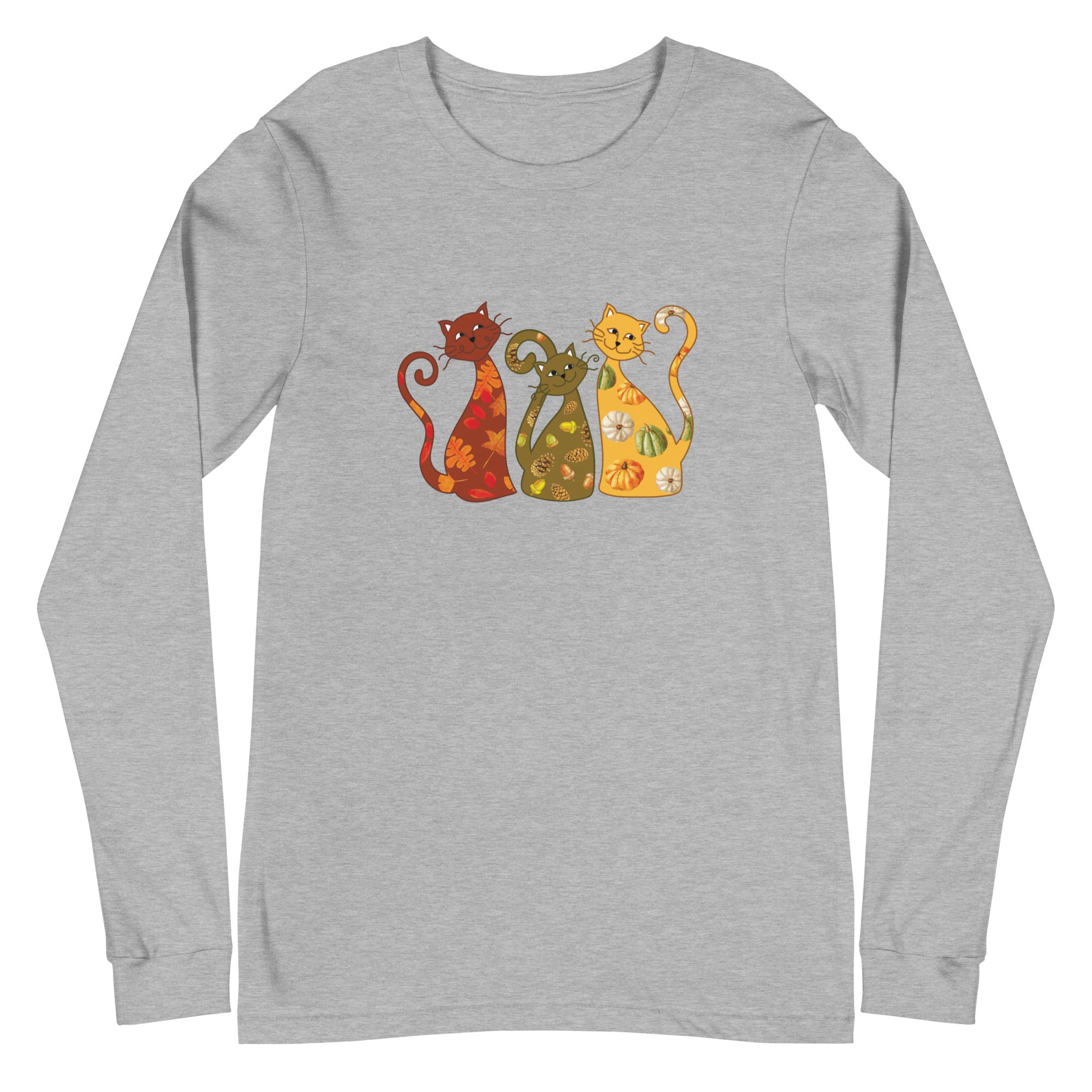 Festive Fall Cats Long Sleeve Tee