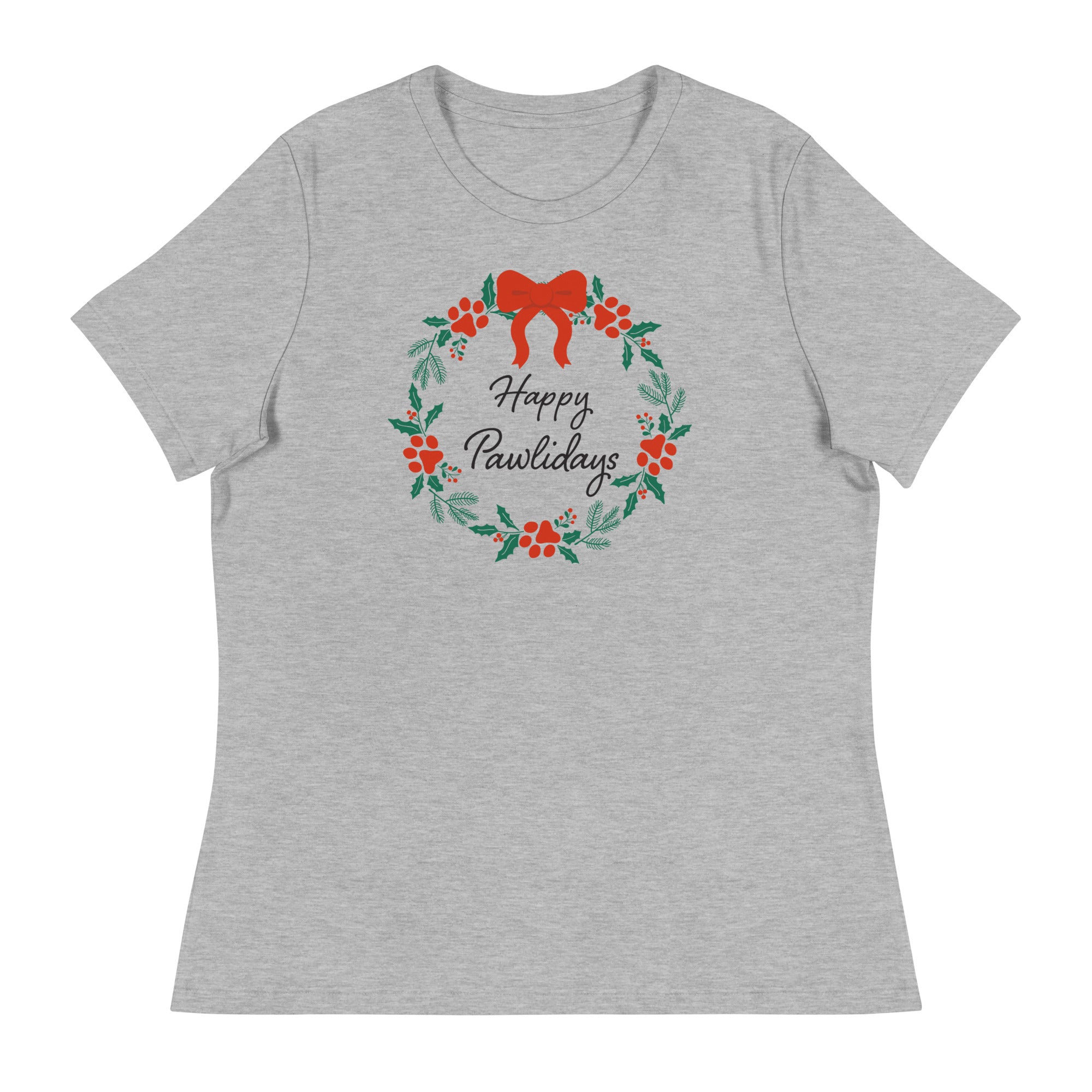 Happy Pawlidays Wreath Women's Relaxed T-Shirt