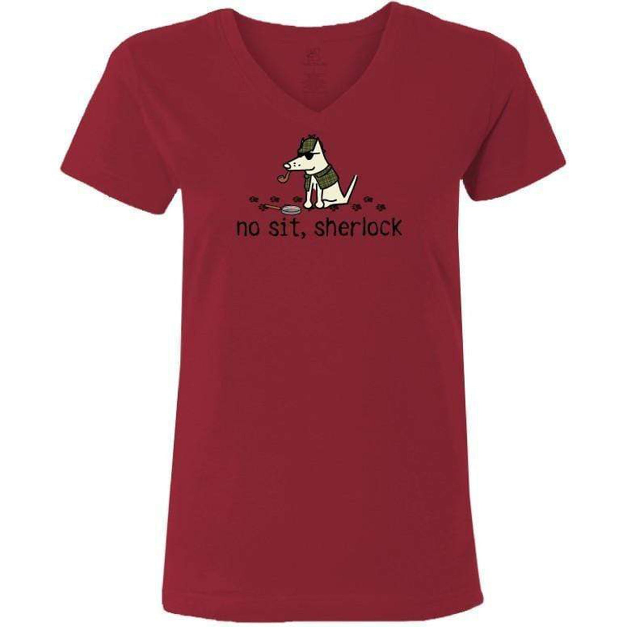 Teddy the Dog No Sit Sherlock V-Neck