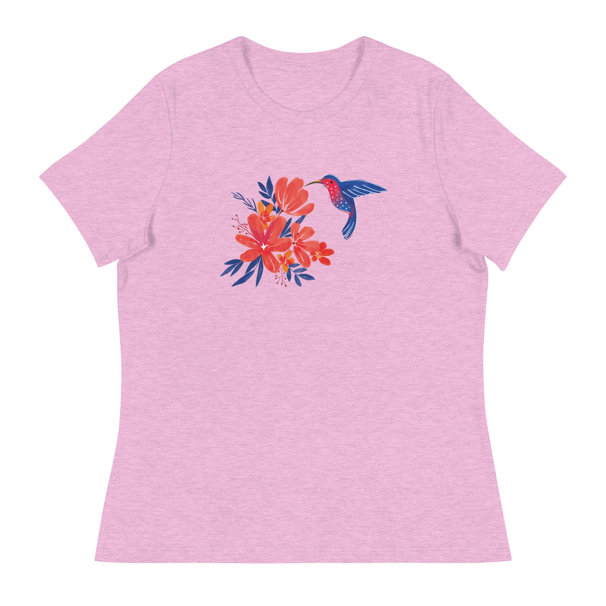 Hummingbird & Flowers Women's Relaxed T-Shirt