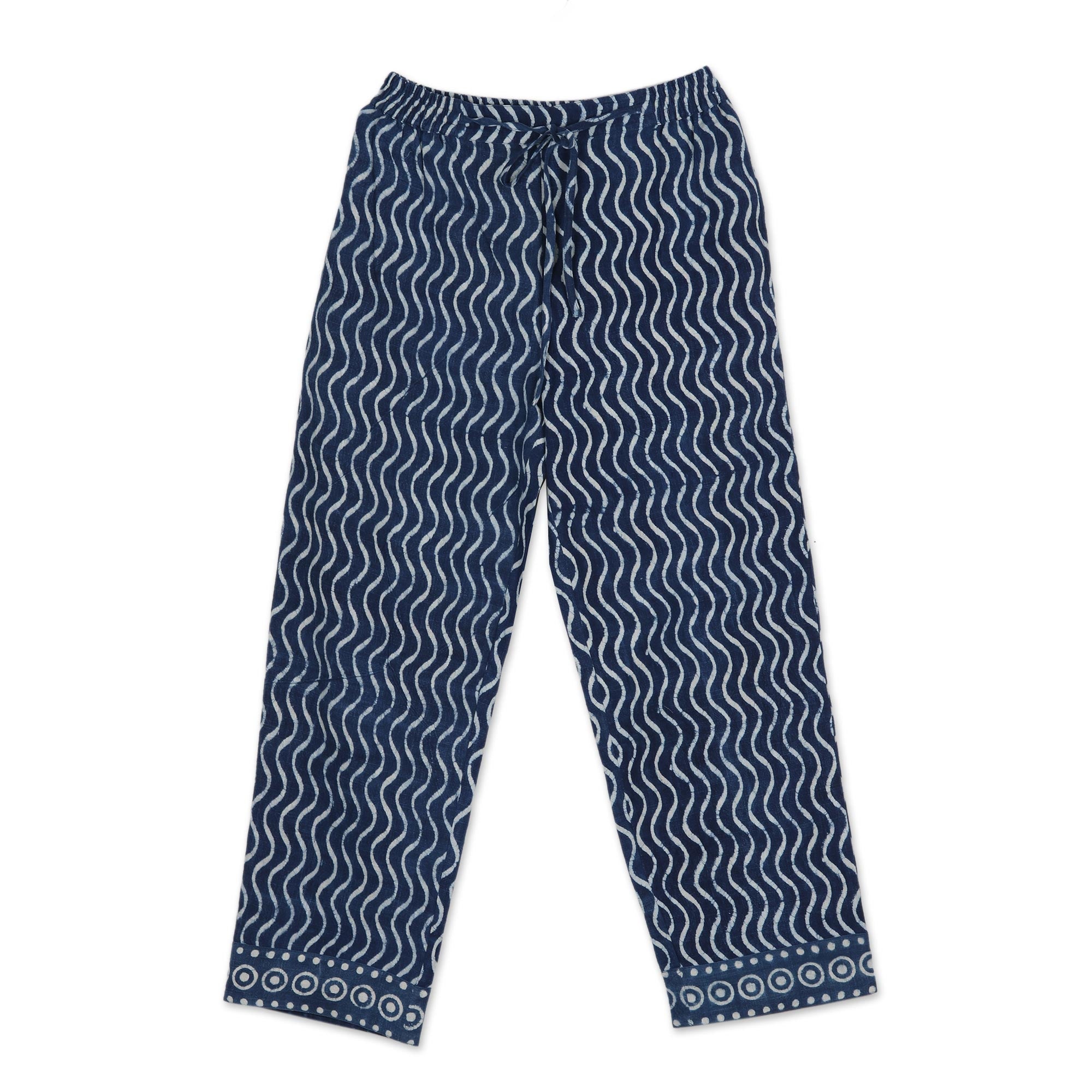 Steps Zigzag Block-Printed Cotton Pants from India