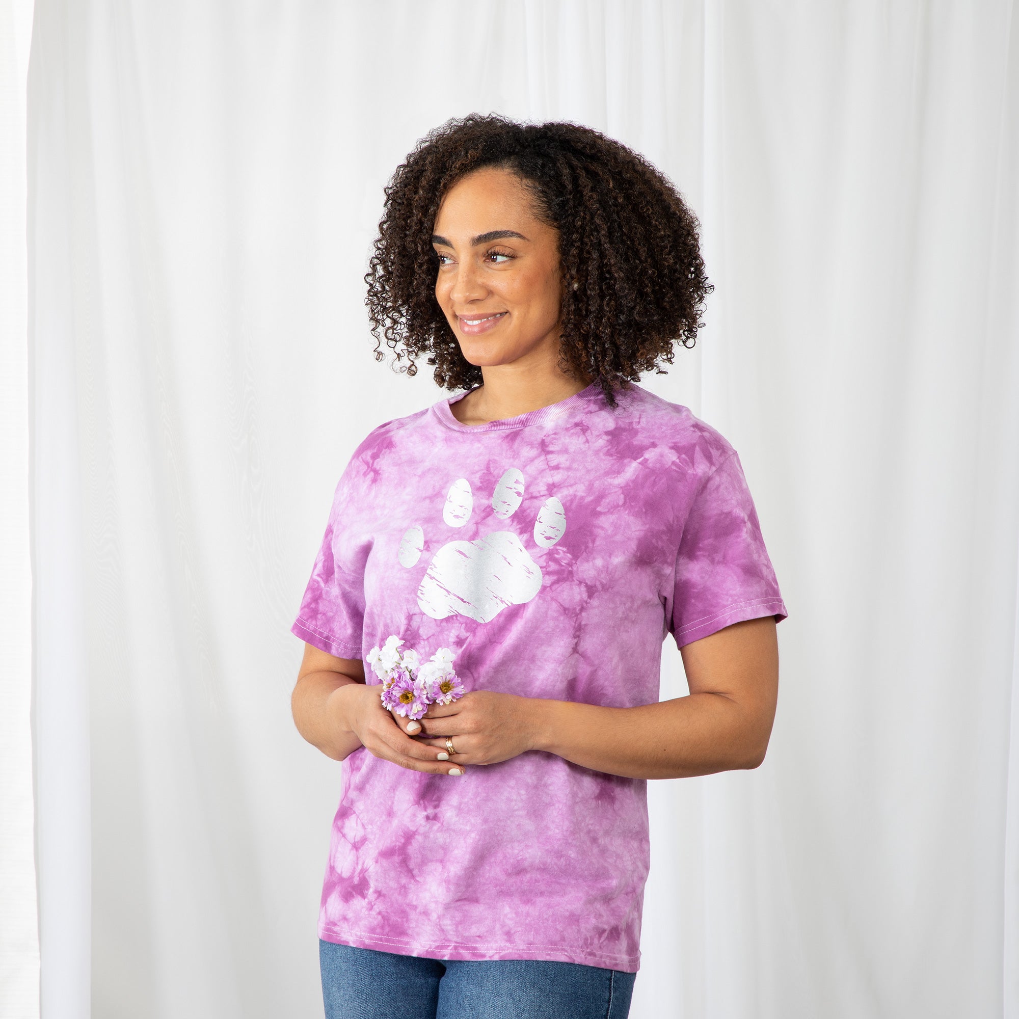 Paw Print Boysenberry Tie-Dye T-Shirt