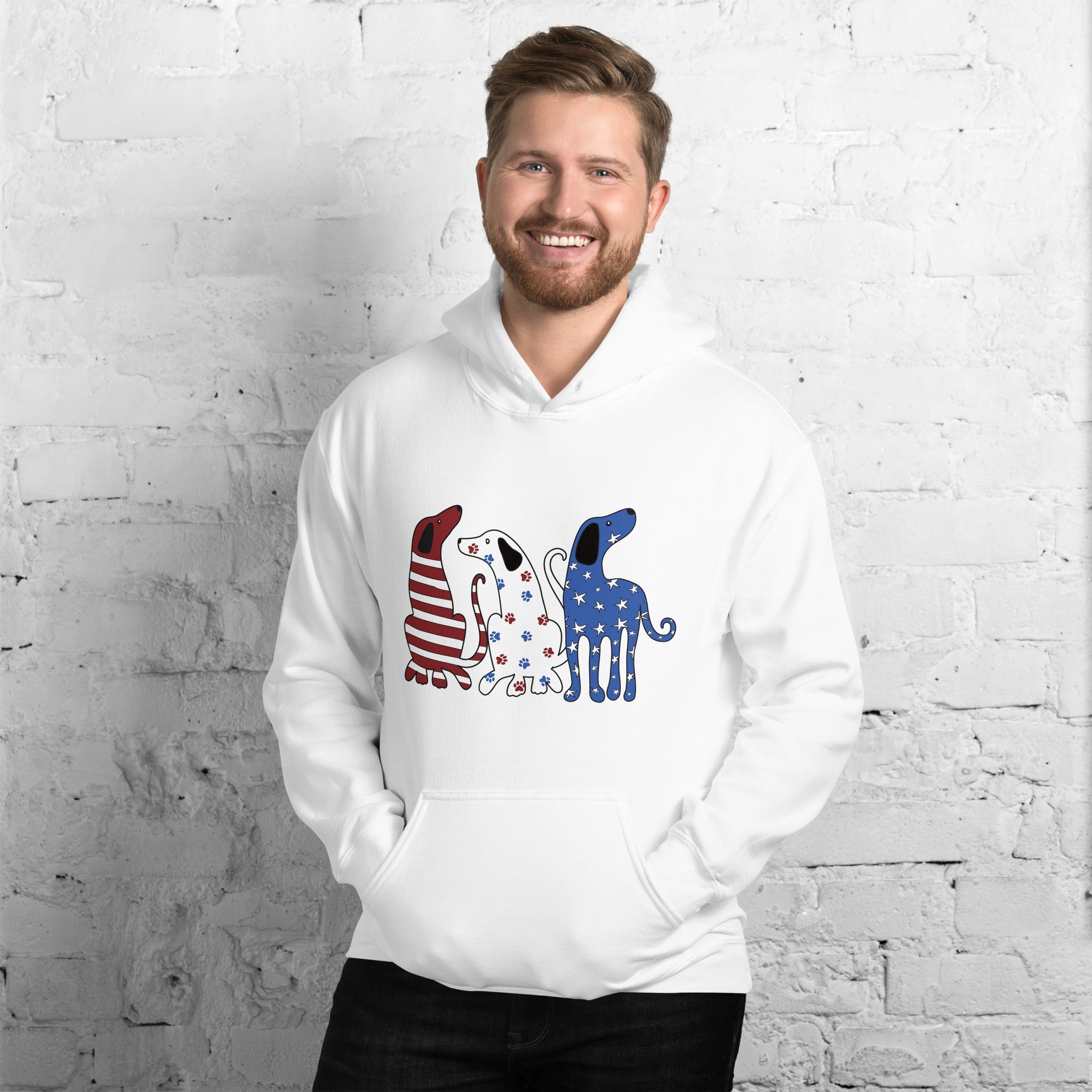 Whimsy Americana Dogs Hoodie